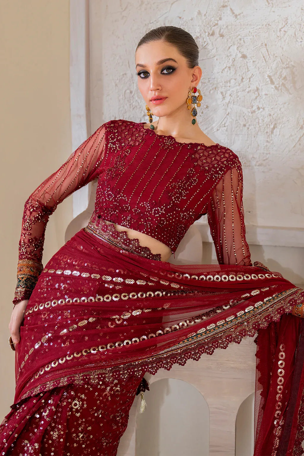 Iznik | Chinnon Chiffon | CC-49 Embroidered Net - Rang-e-Khaas