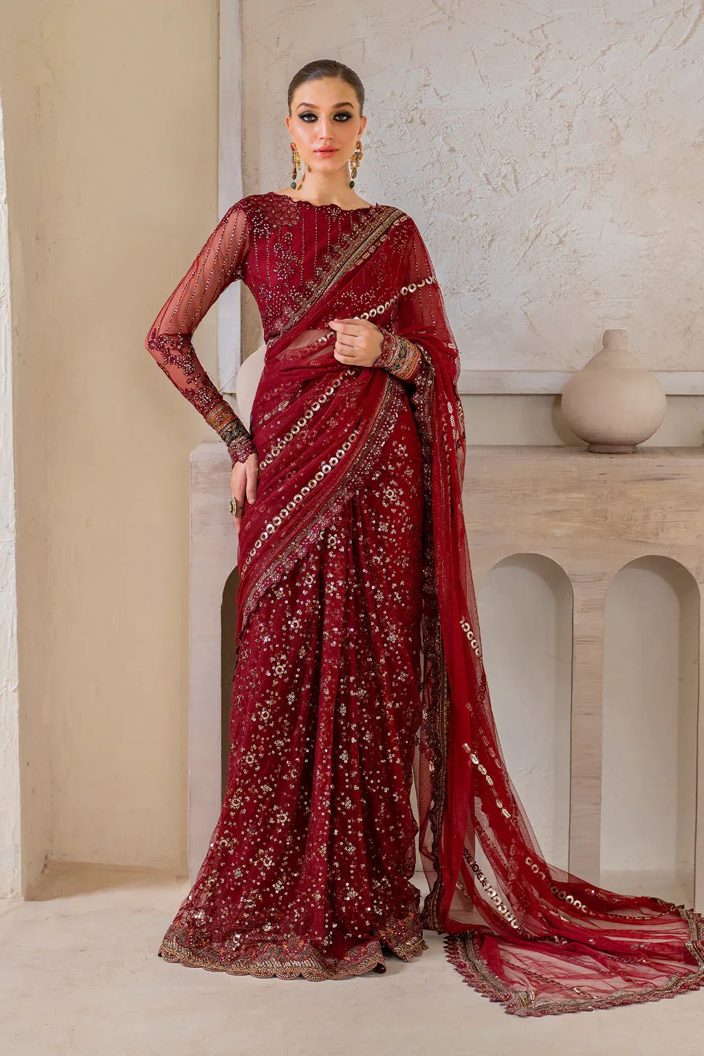 Iznik | Chinnon Chiffon | CC-49 Embroidered Net - Rang-e-Khaas