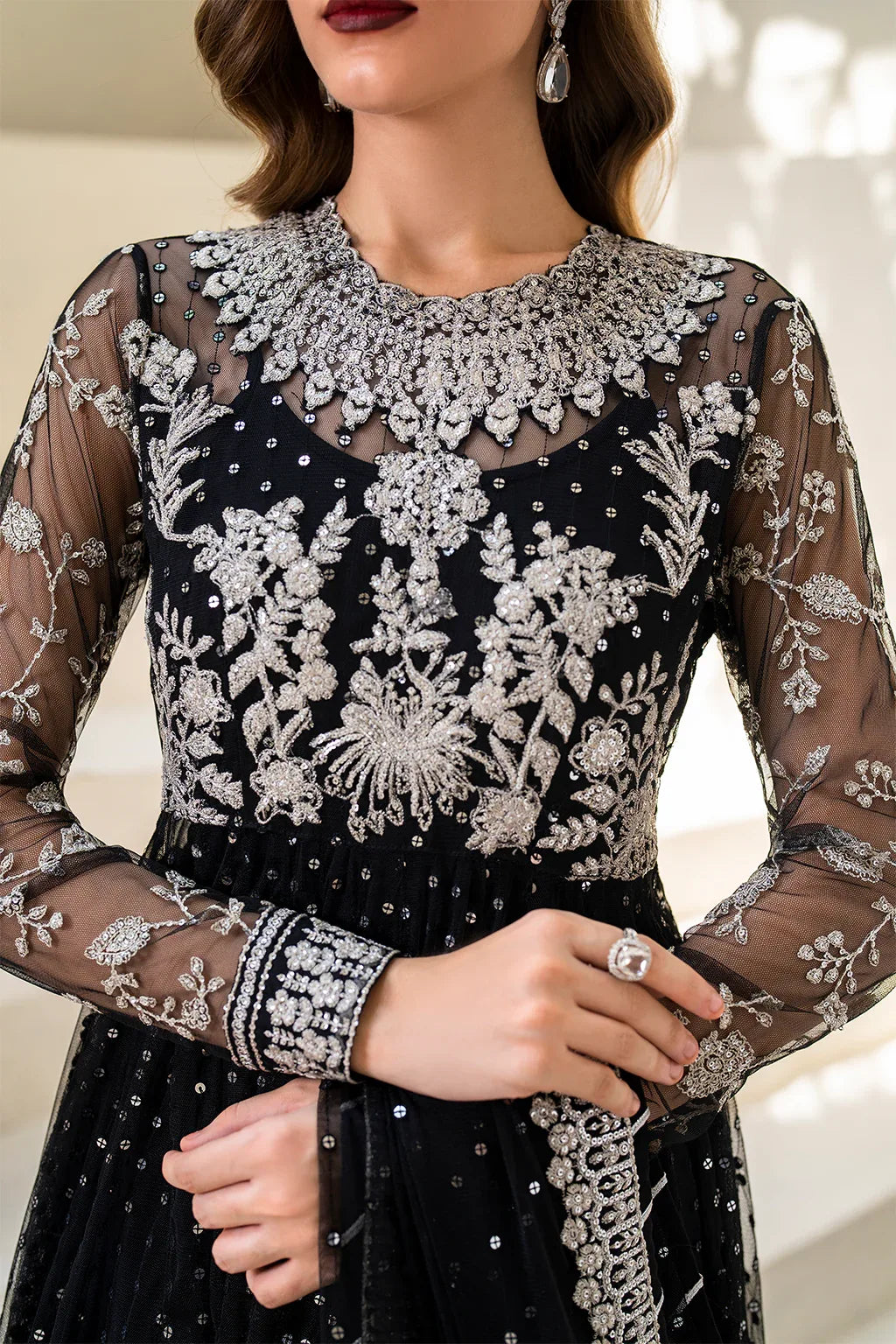 Iznik | Chinnon Chiffon | CC-50 Embroidered Net - Rang-e-Khaas