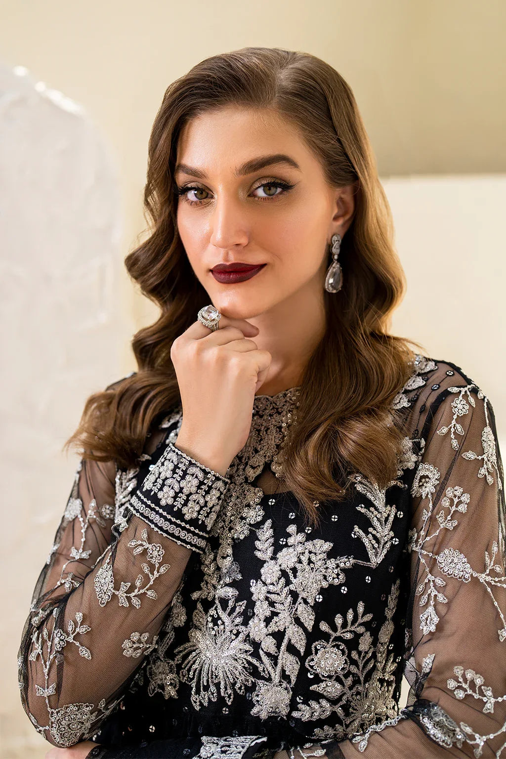 Iznik | Chinnon Chiffon | CC-50 Embroidered Net - Rang-e-Khaas