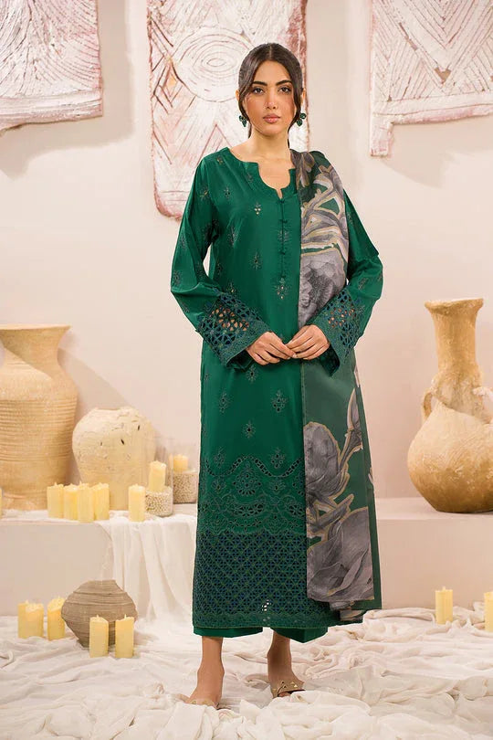 Iznik | Lawnkari 24 | UE-159 PLUSH GREEN - Rang-e-Khaas