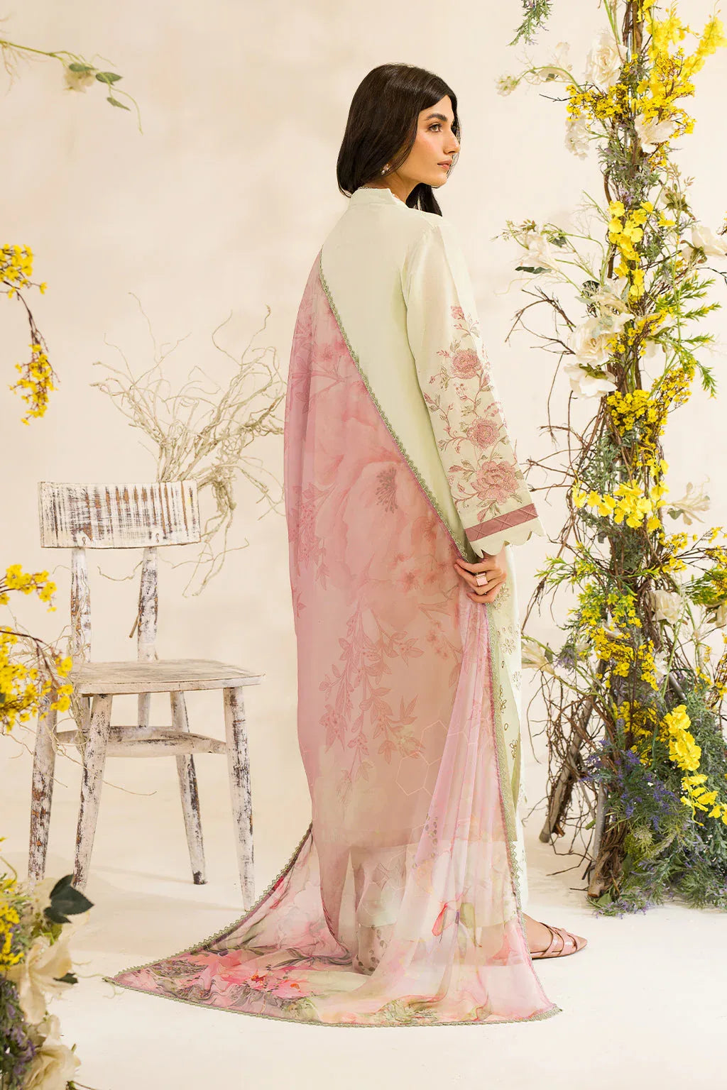 Iznik | Lawnkari 24 | UE-198 SILKGREEN - Rang-e-Khaas
