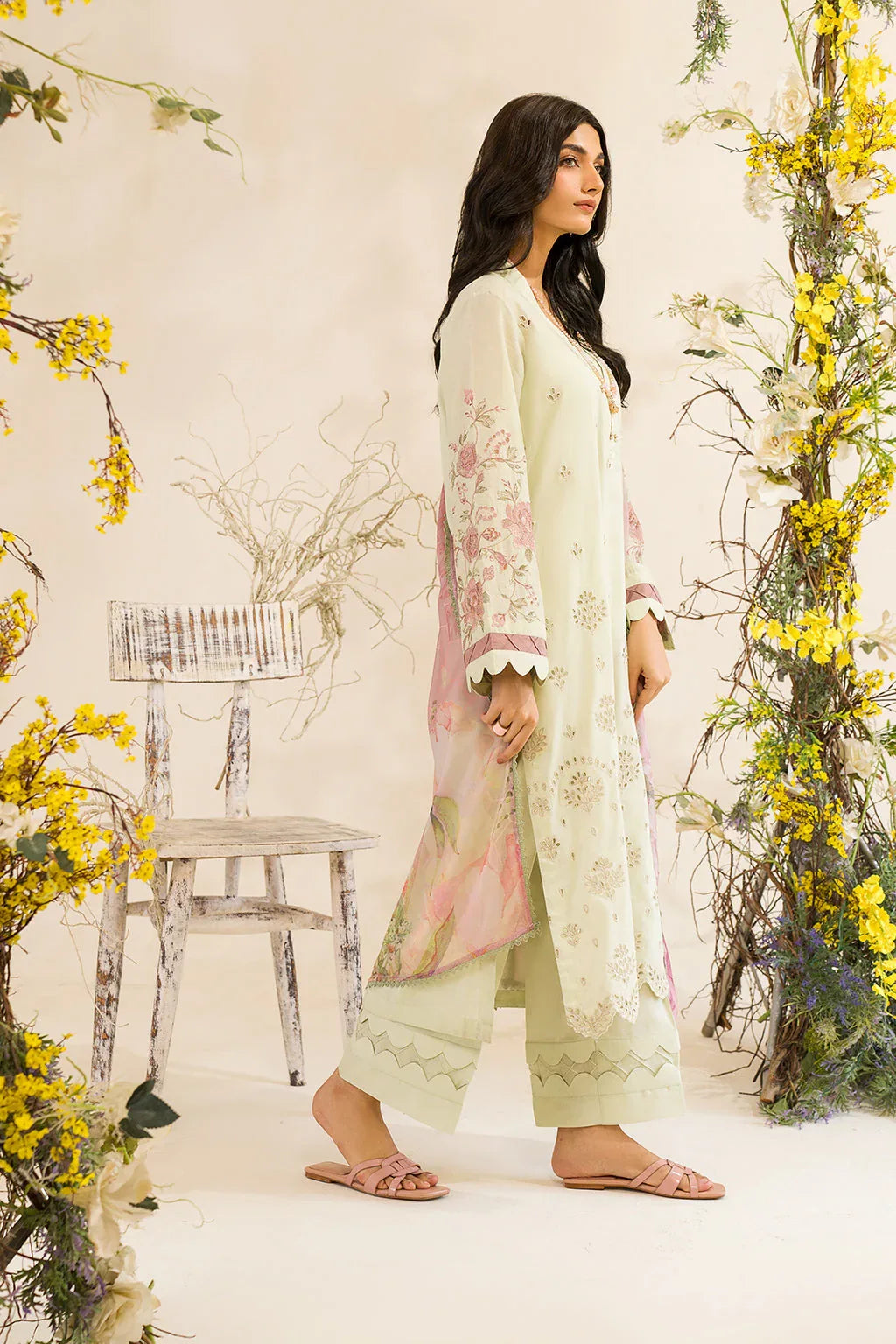 Iznik | Lawnkari 24 | UE-198 SILKGREEN - Rang-e-Khaas