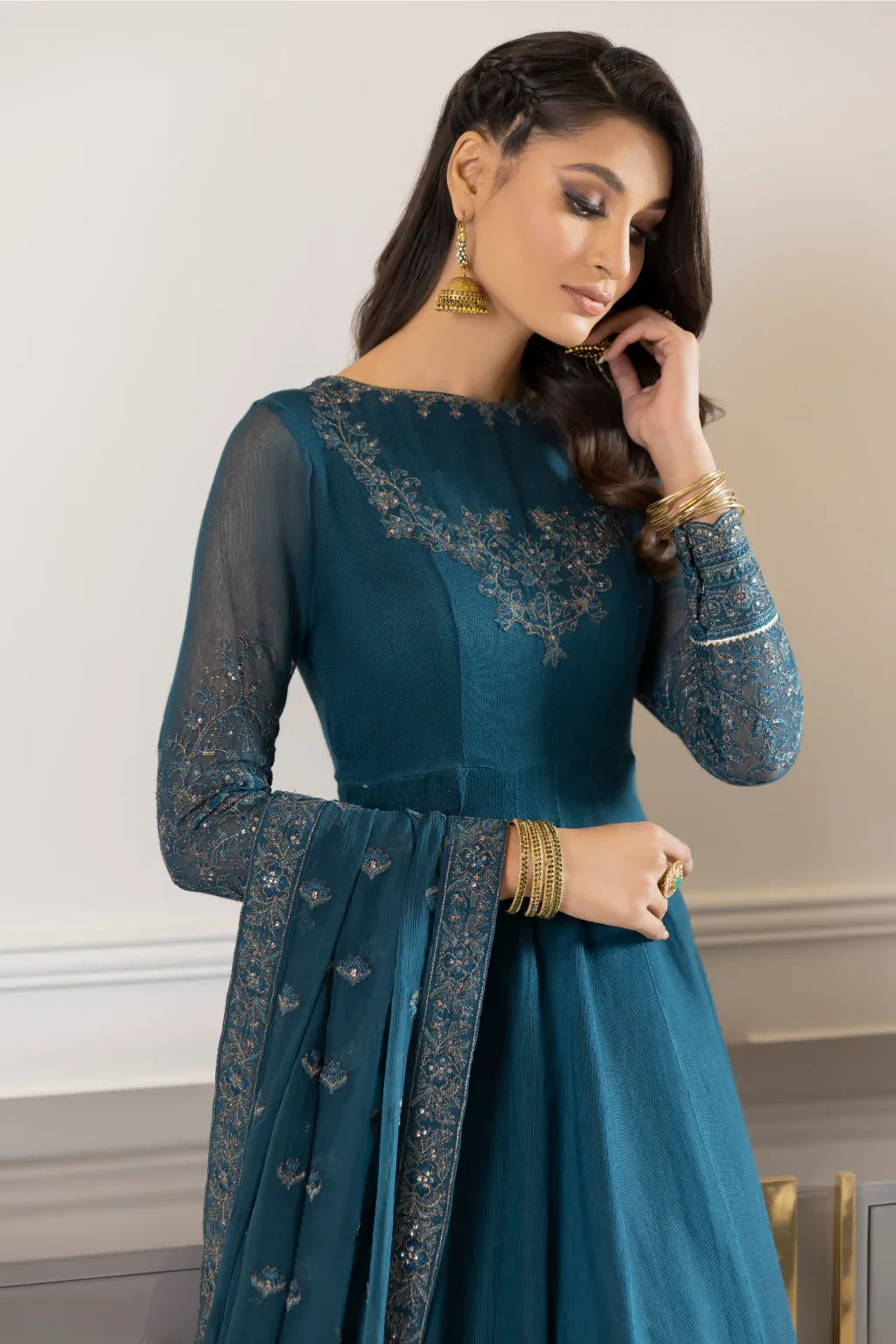 Iznik | Ready to Wear | IP-169 - BLUE DELPHINIUM - Rang-e-Khaas