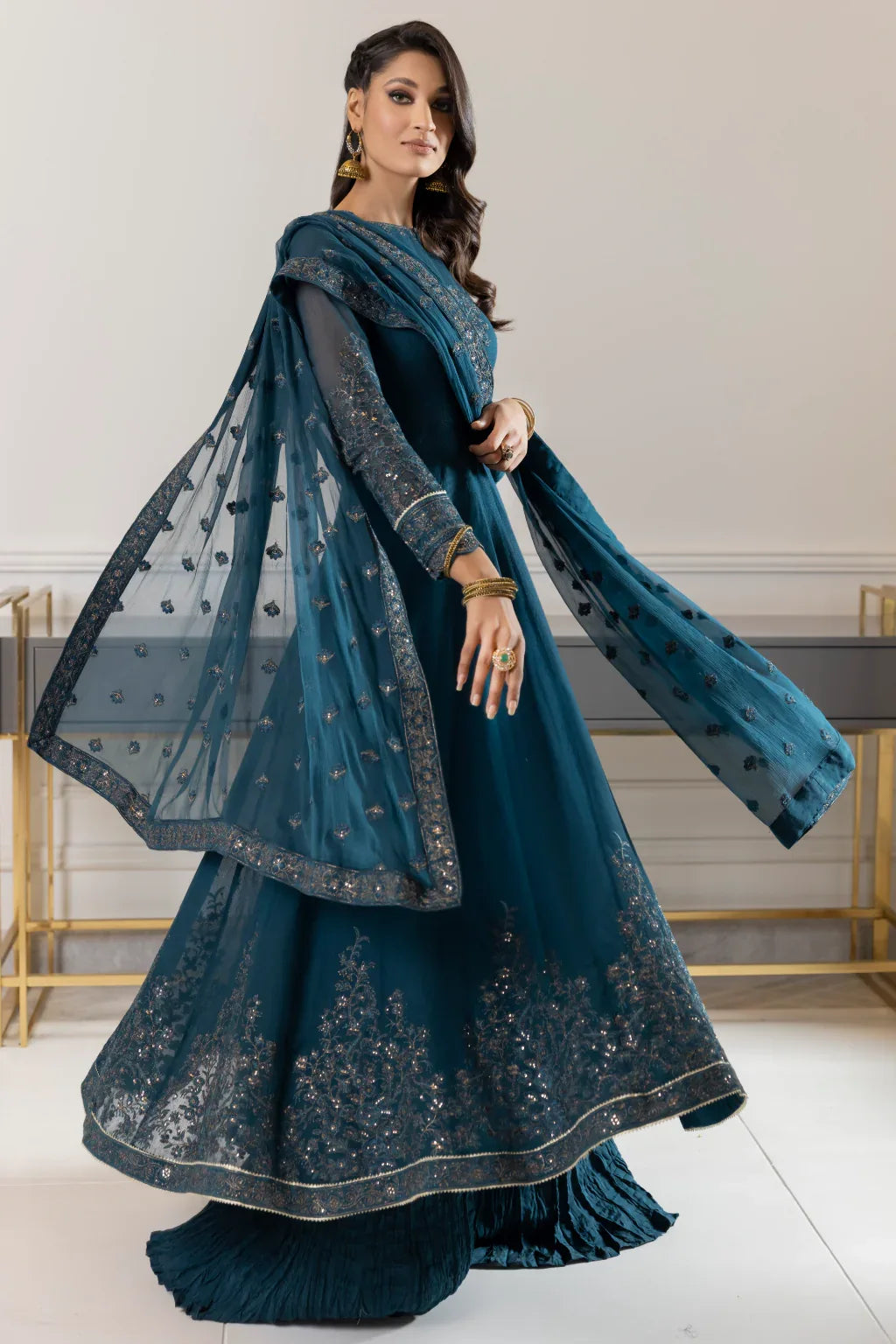 Iznik | Ready to Wear | IP-169 - BLUE DELPHINIUM - Rang-e-Khaas