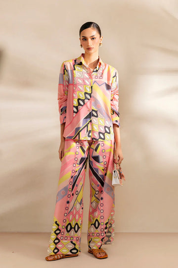 Saira Rizwan | Silk Coords 25 | PEACHY TIDE - SRSP-25-09 - Rang-e-Khaas