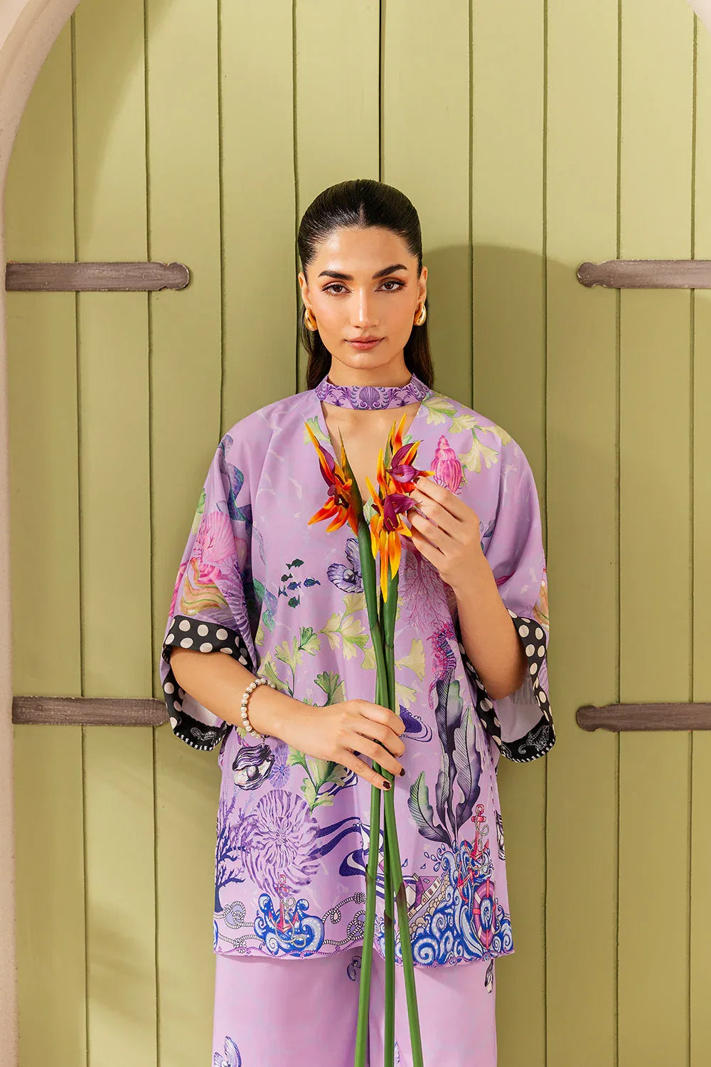 Saira Rizwan | Silk Coords 25 | LILAC LUSH - SRSP-25-10 - Rang-e-Khaas