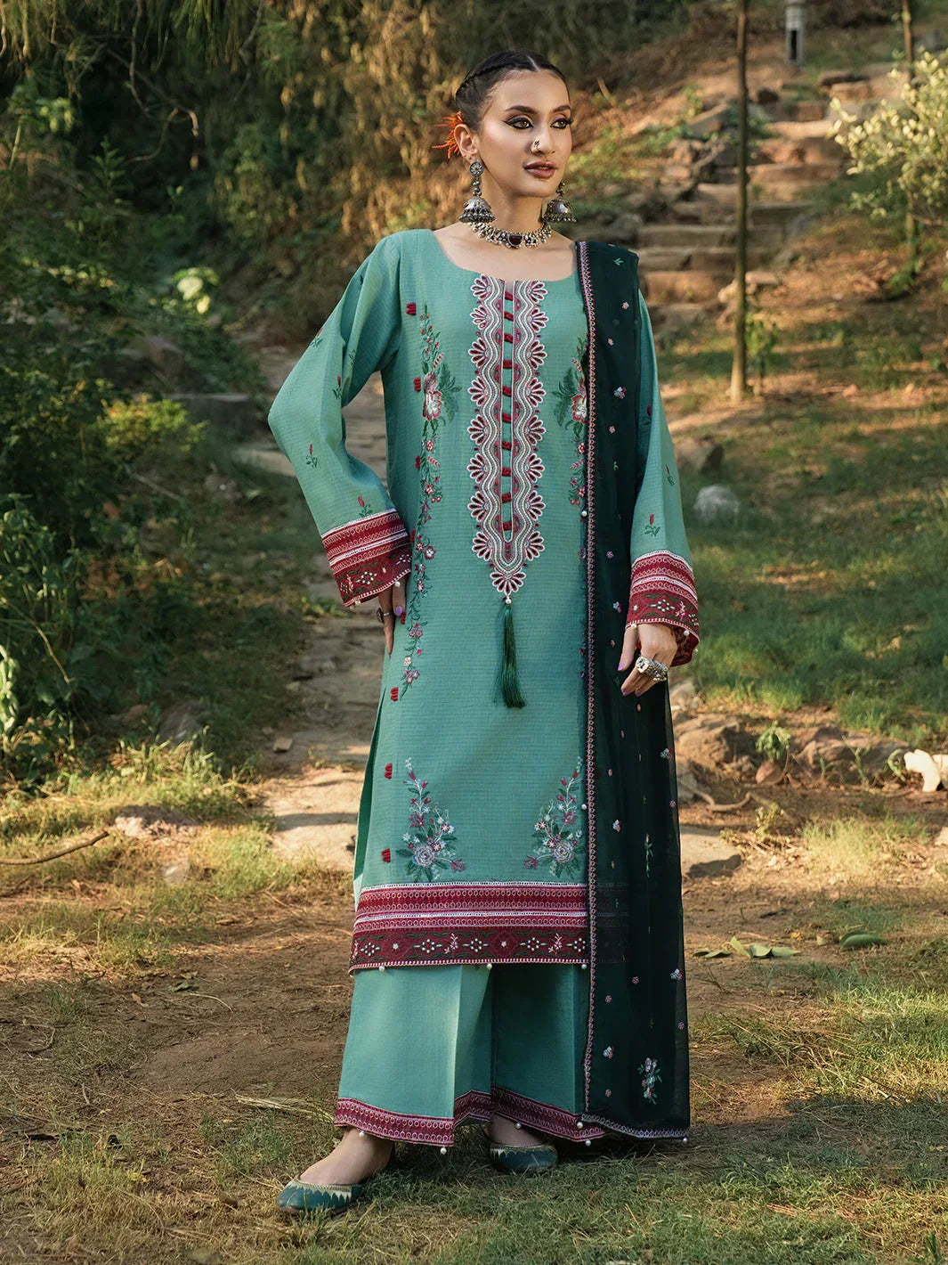 Hemstitch | The Garden Lawn | Jade - Rang-e-Khaas
