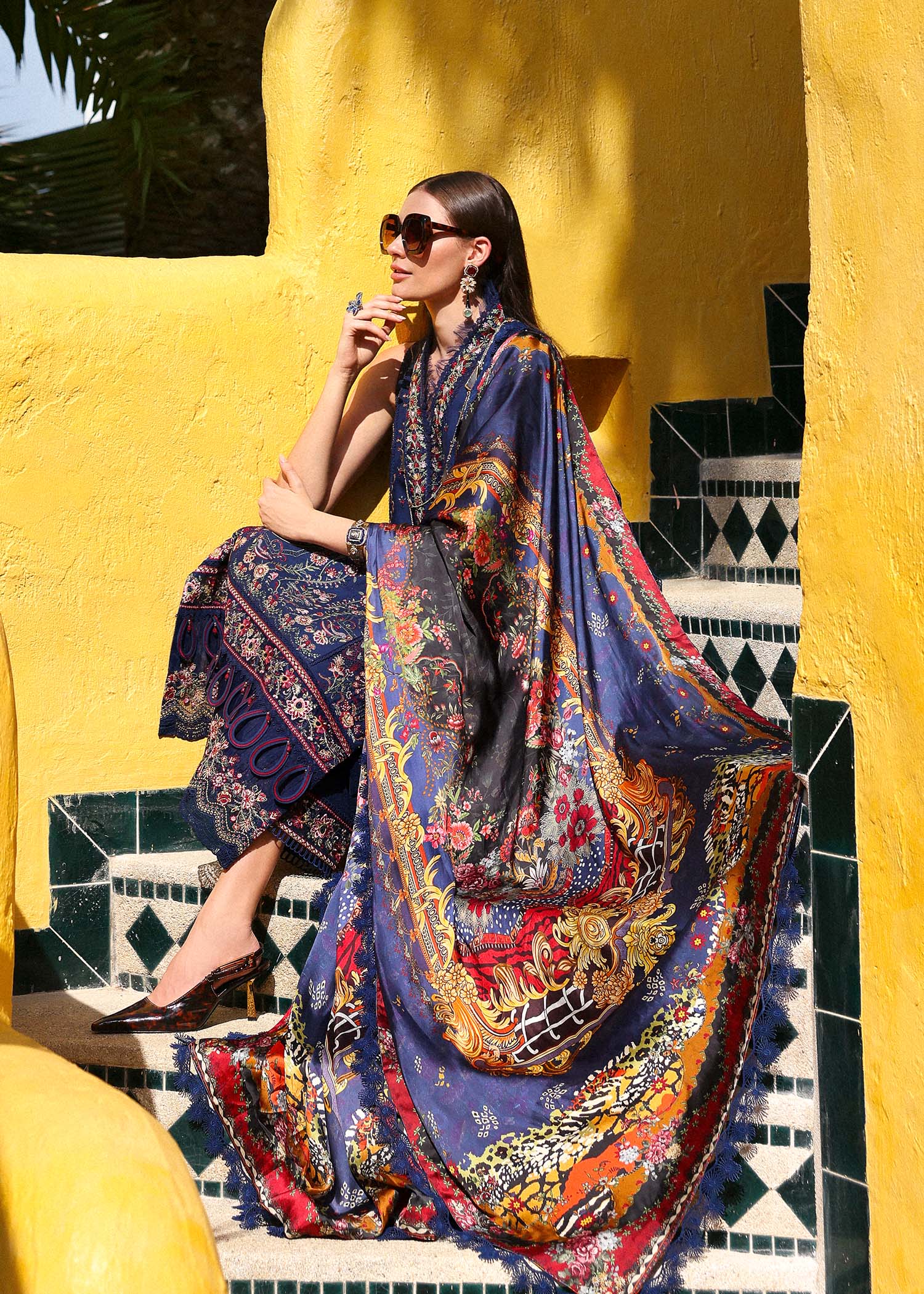 Kanwal Malik | Elysia Luxury Lawn 25 | Azure - Rang-e-Khaas