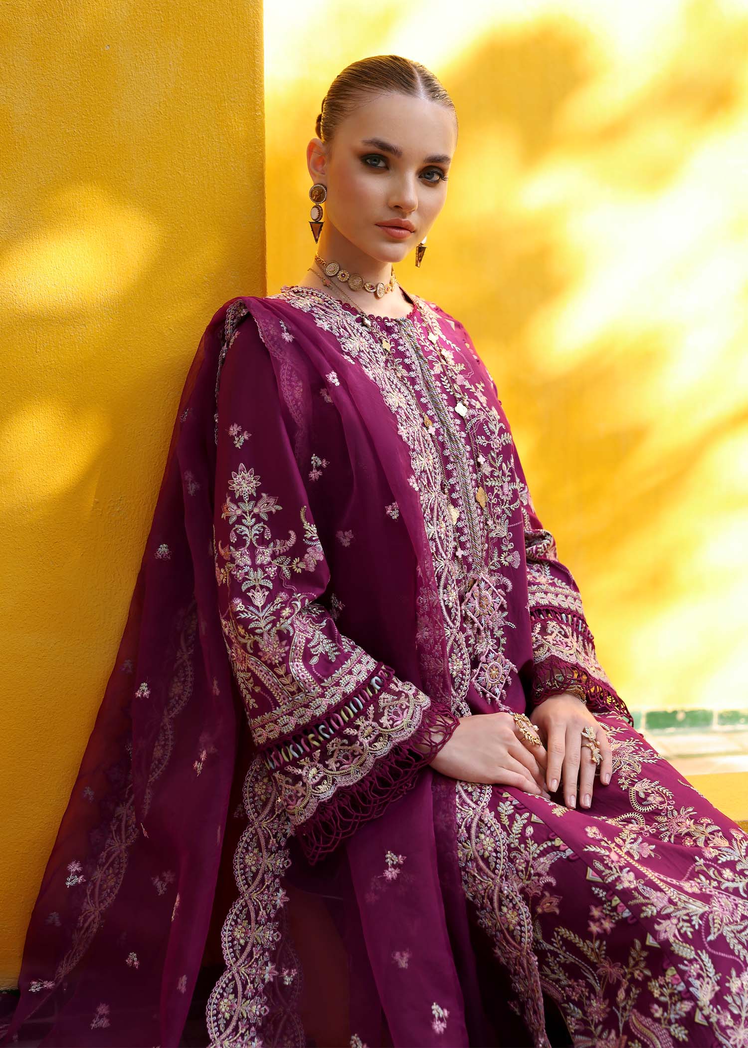 Kanwal Malik | Elysia Luxury Lawn 25 | Lavena - Rang-e-Khaas
