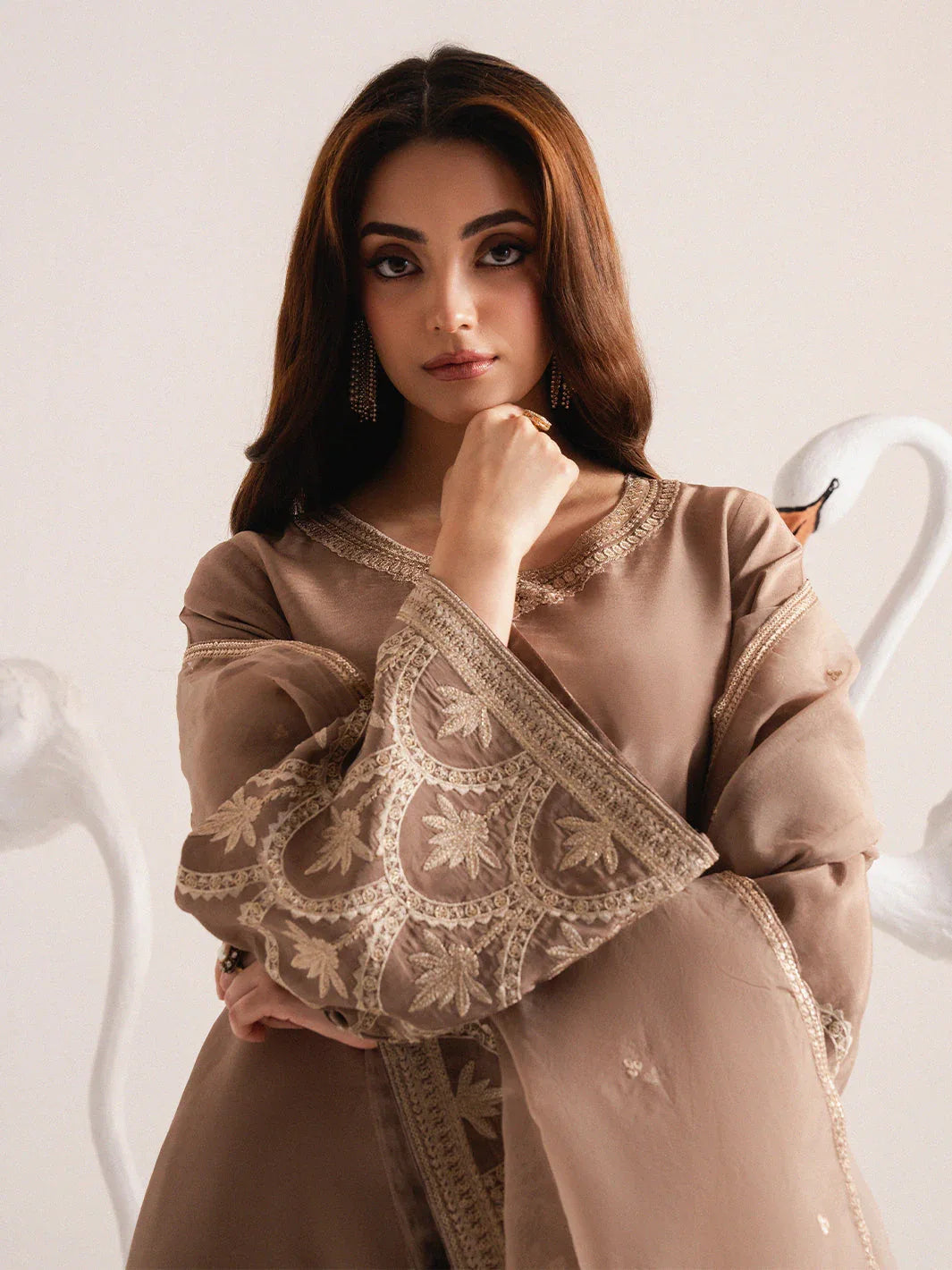 Izel | The Silk Chapter | Khaki - Rang-e-Khaas