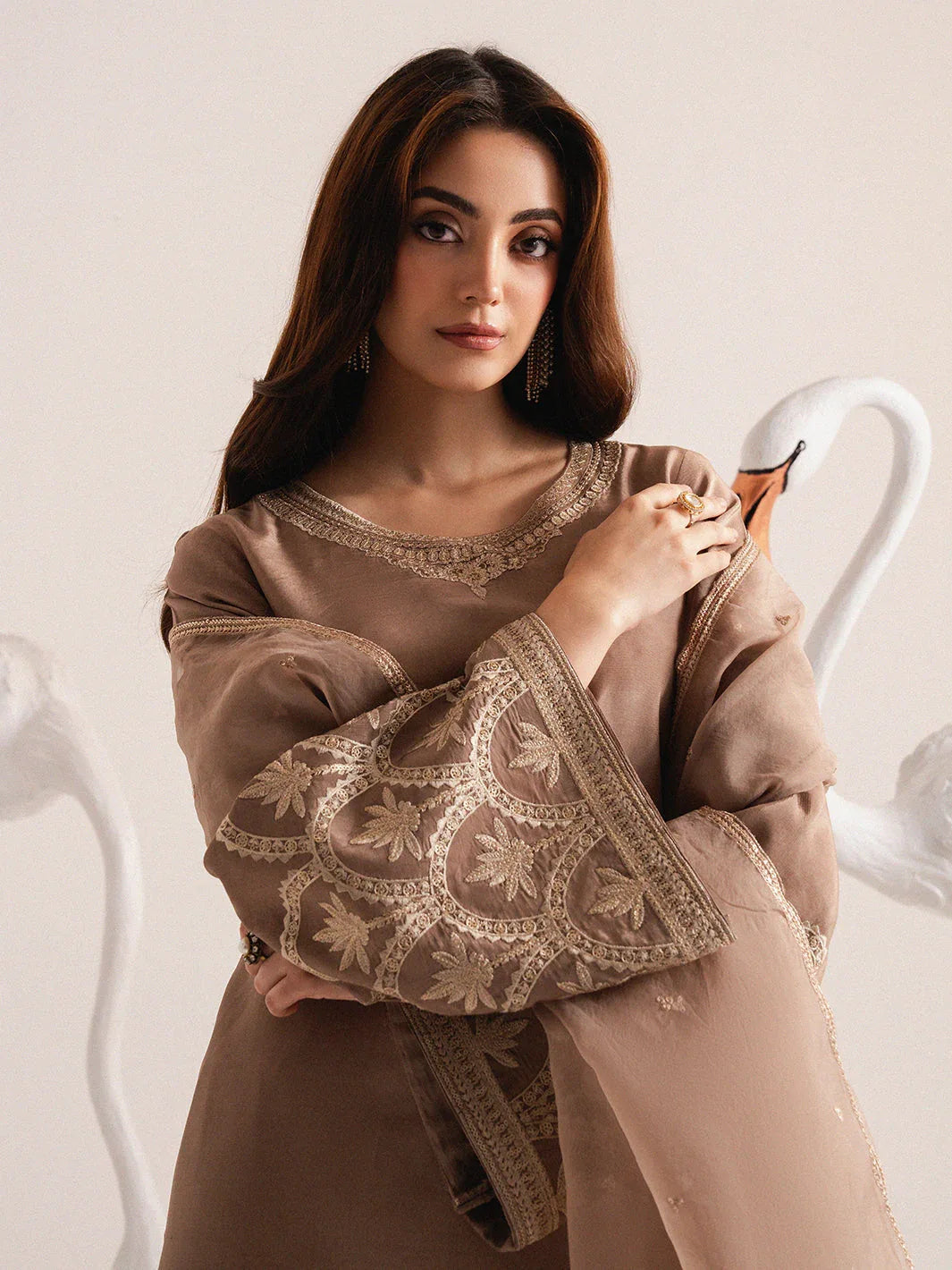 Izel | The Silk Chapter | Khaki - Rang-e-Khaas