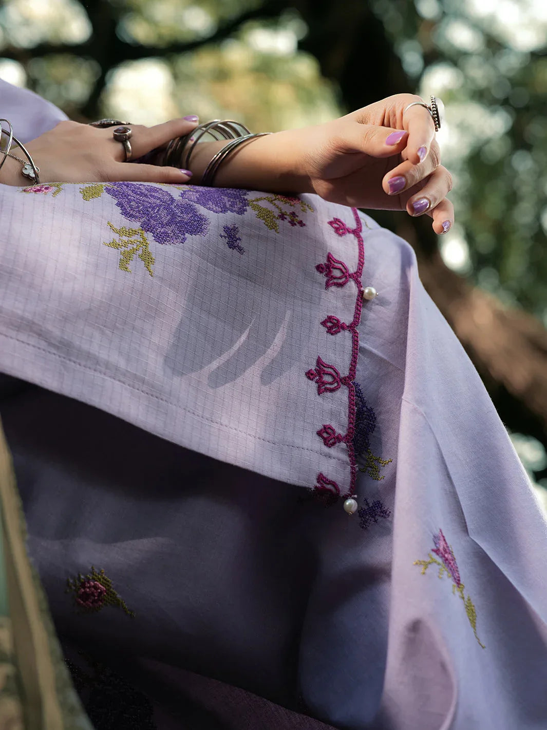 Hemstitch | The Garden Lawn | Lavender - Rang-e-Khaas