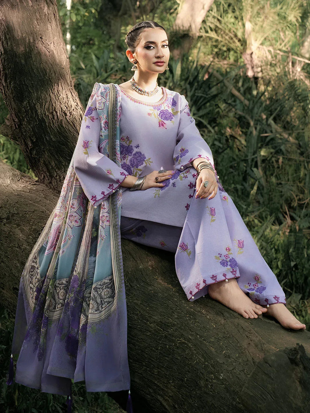 Hemstitch | The Garden Lawn | Lavender - Rang-e-Khaas