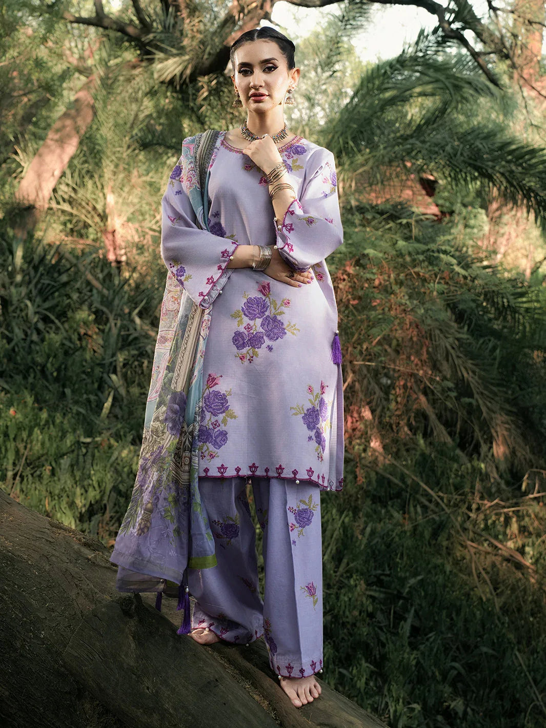 Hemstitch | The Garden Lawn | Lavender - Rang-e-Khaas