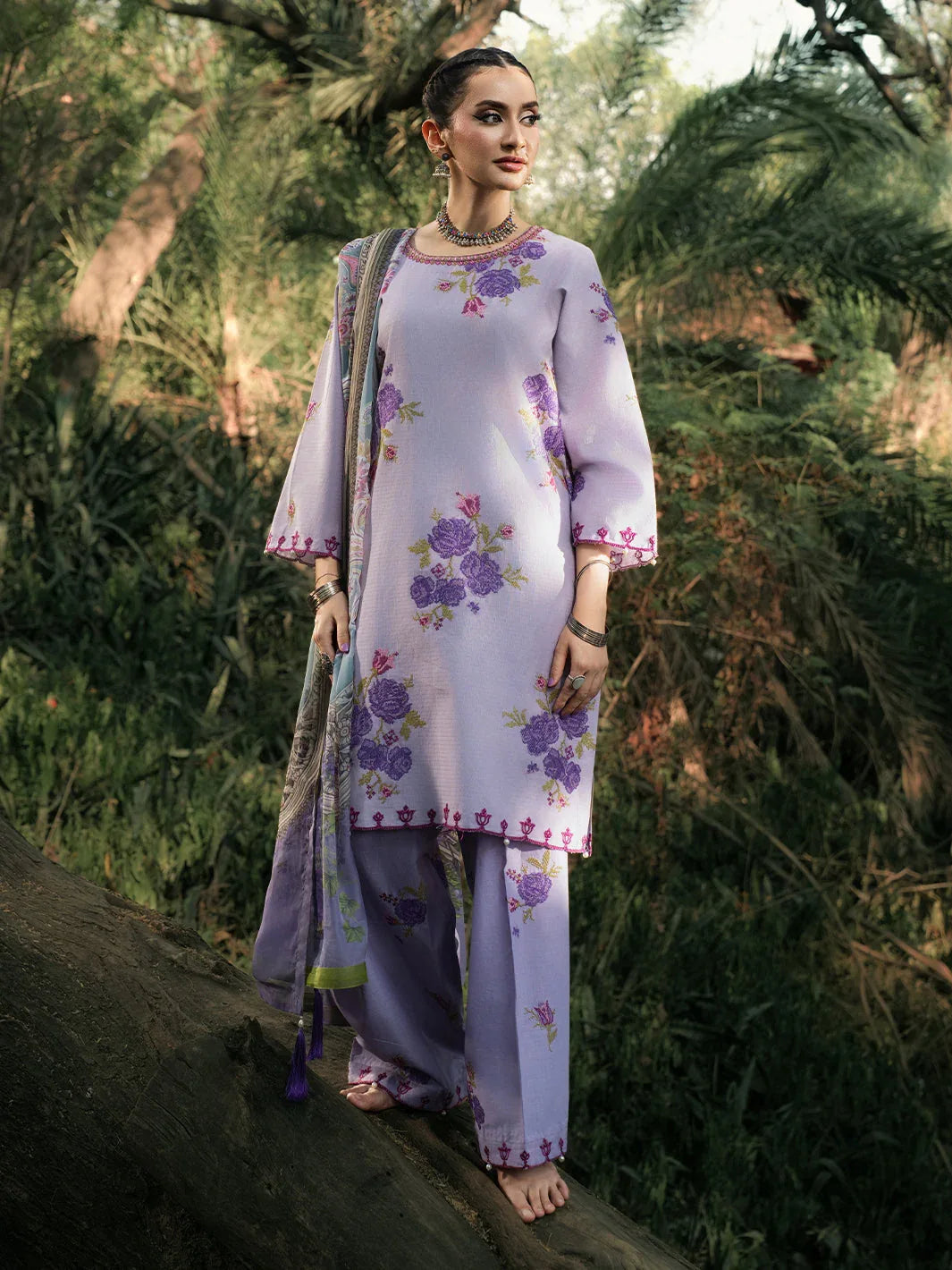 Hemstitch | The Garden Lawn | Lavender - Rang-e-Khaas