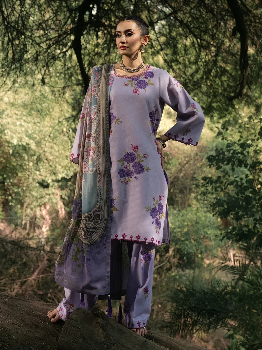 Hemstitch | The Garden Lawn | Lavender - Rang-e-Khaas