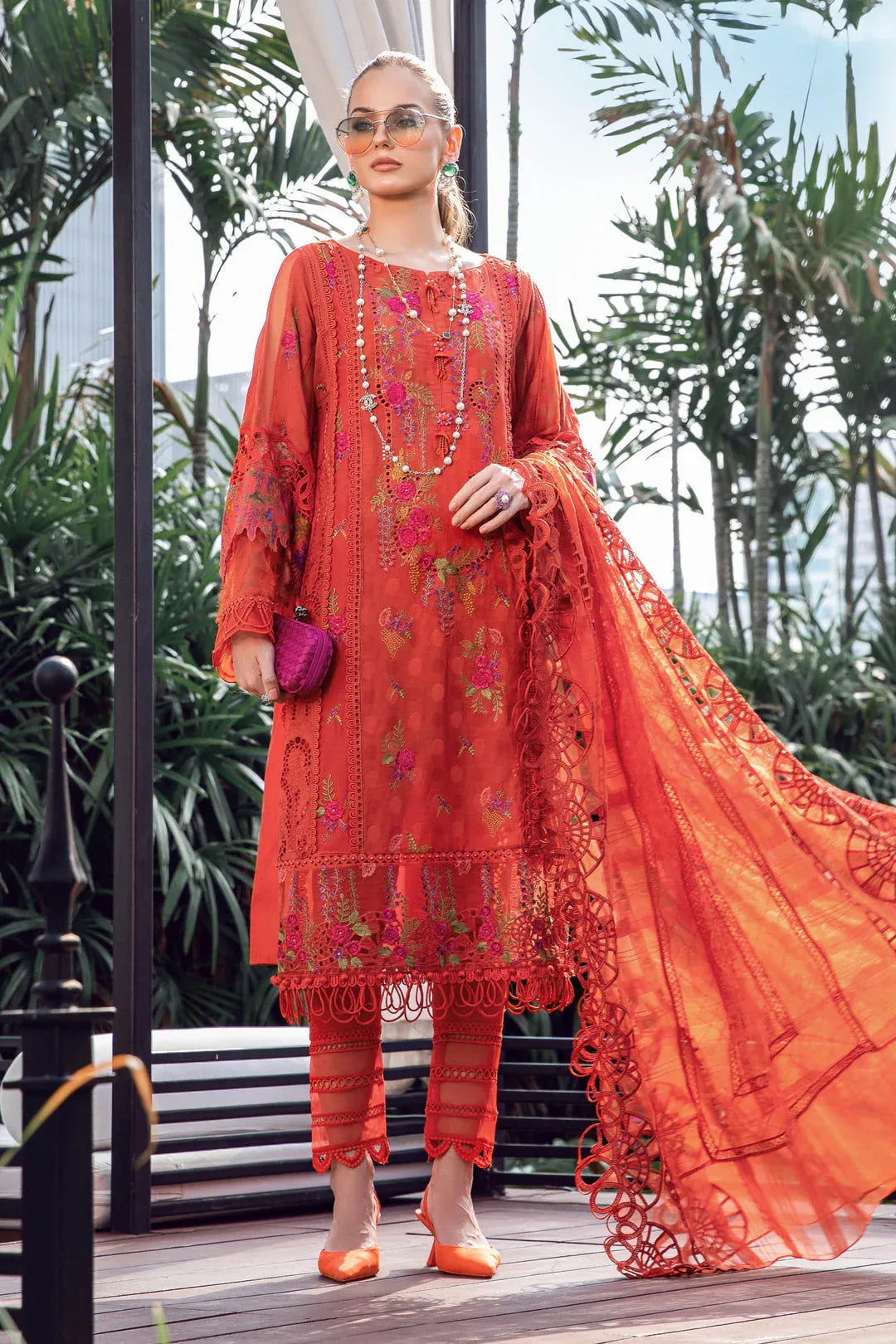 MARIA B EID COLLECTION EL-23-03-Brunt Orange - Rang-e-Khaas