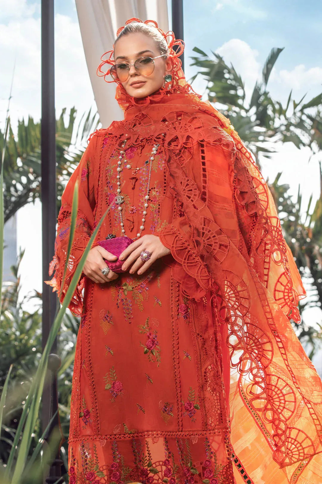 MARIA B EID COLLECTION EL-23-03-Brunt Orange - Rang-e-Khaas