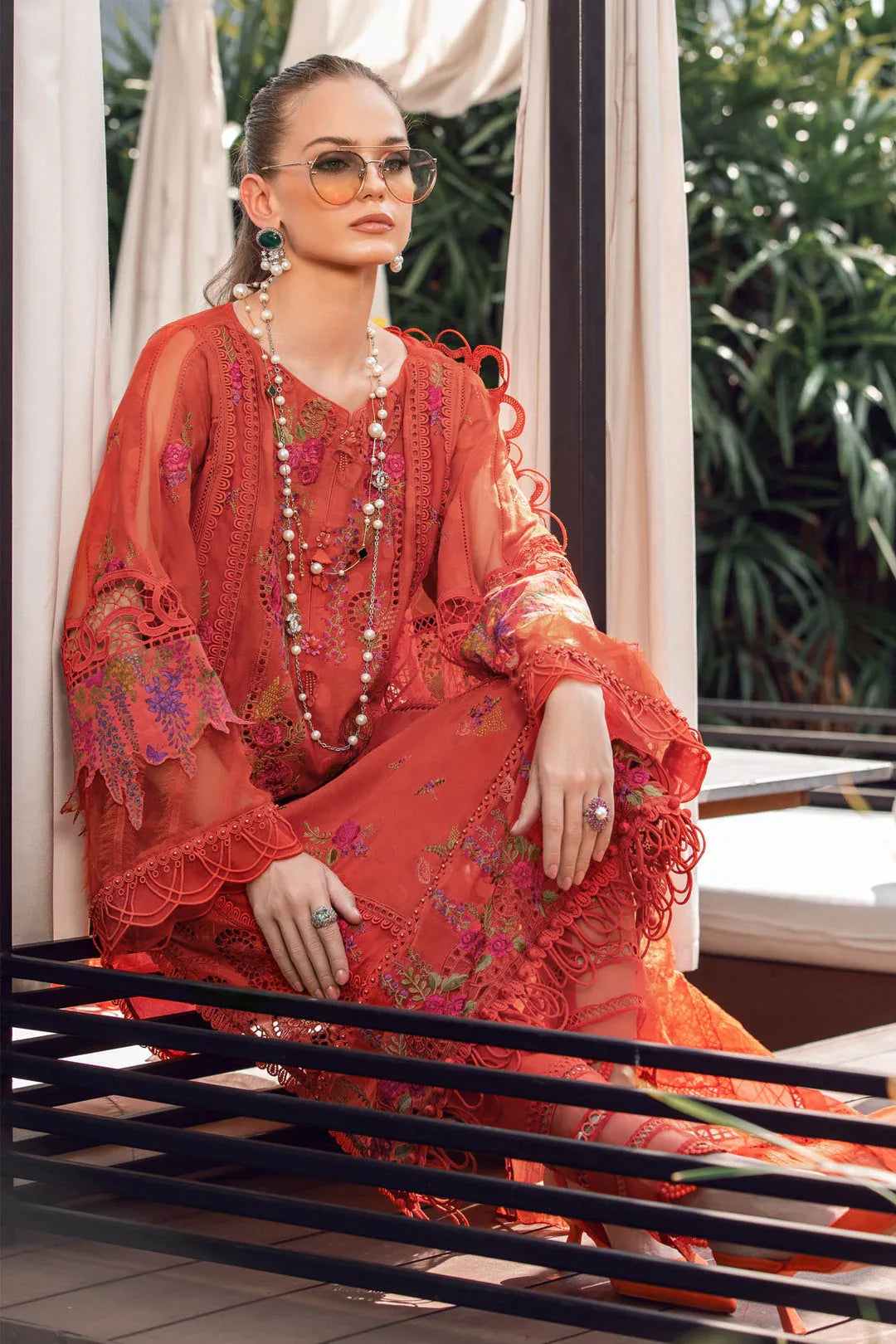 MARIA B EID COLLECTION EL-23-03-Brunt Orange - Rang-e-Khaas