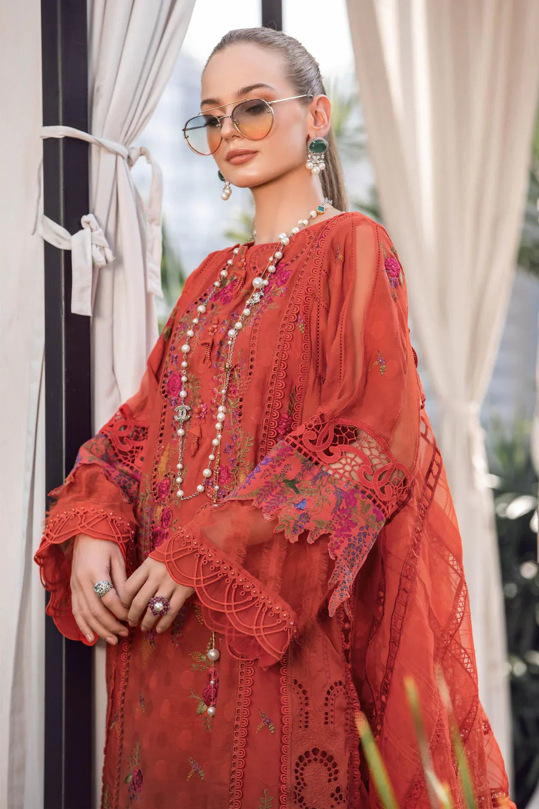 MARIA B EID COLLECTION EL-23-03-Brunt Orange - Rang-e-Khaas