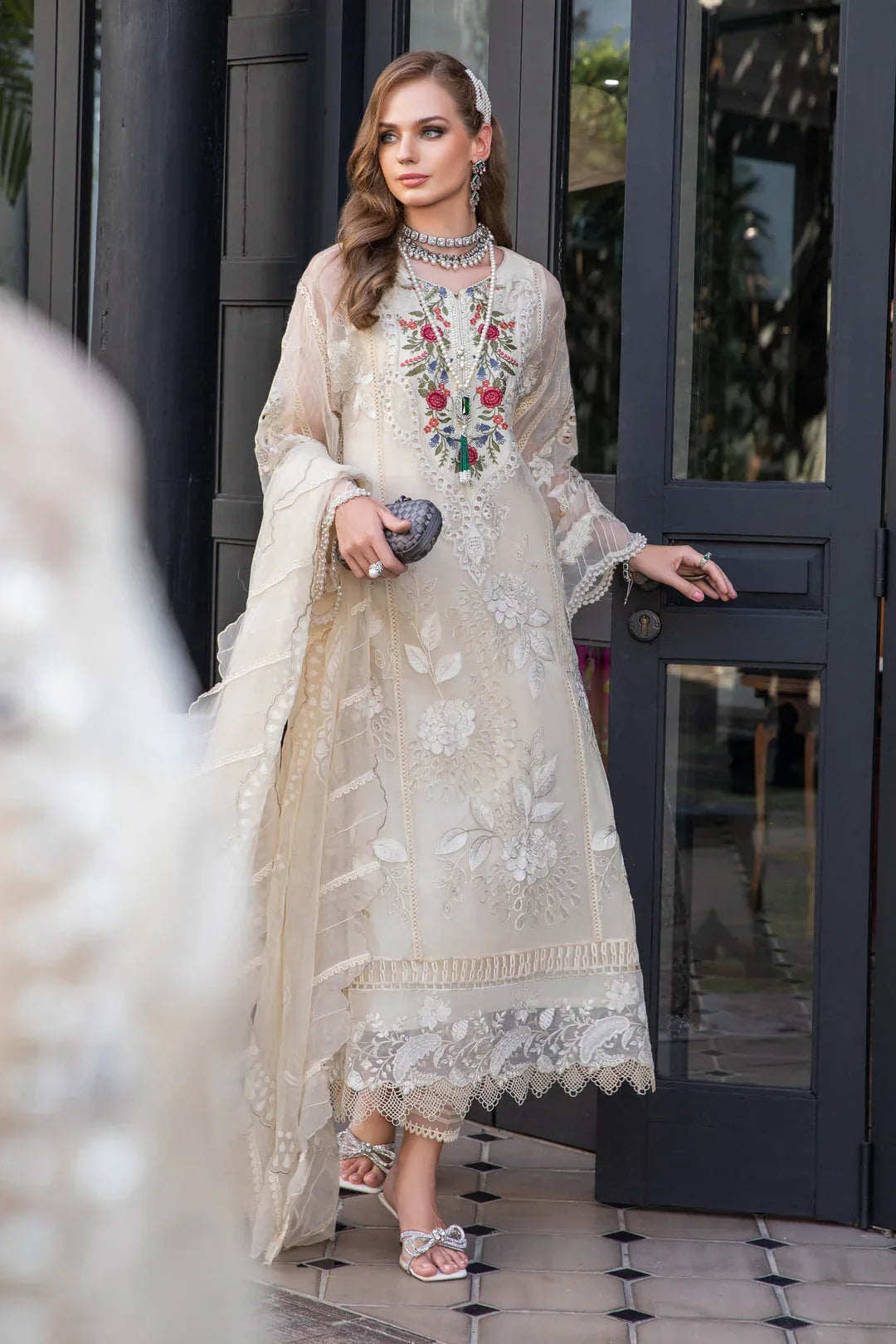 MARIA B EID COLLECTION UNSTITCHED EL-23-01-Cream - Rang-e-Khaas