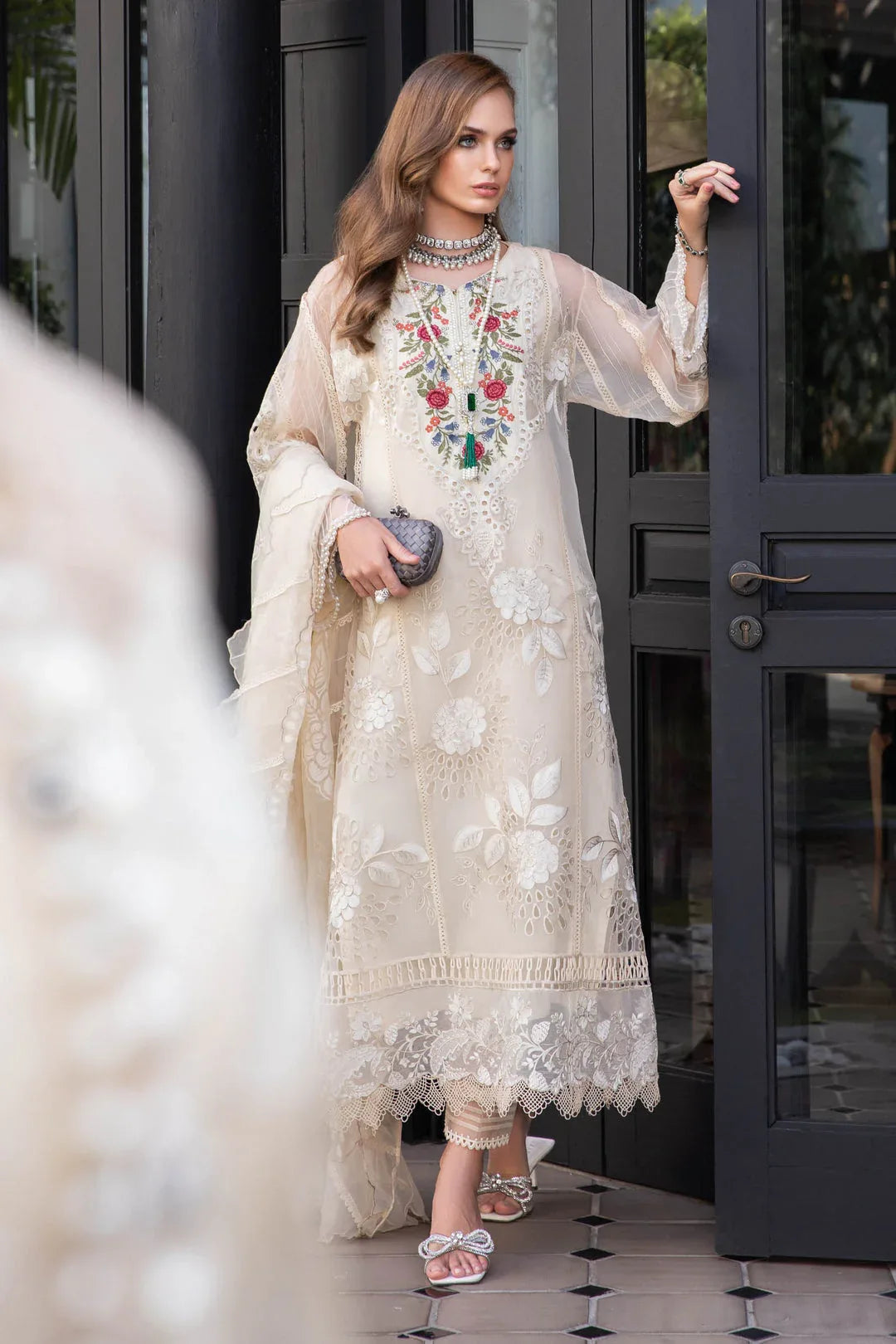 MARIA B EID COLLECTION UNSTITCHED EL-23-01-Cream - Rang-e-Khaas
