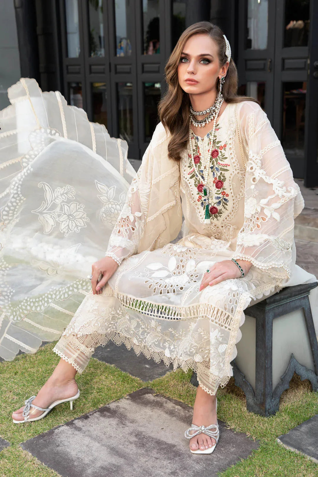 MARIA B EID COLLECTION UNSTITCHED EL-23-01-Cream - Rang-e-Khaas