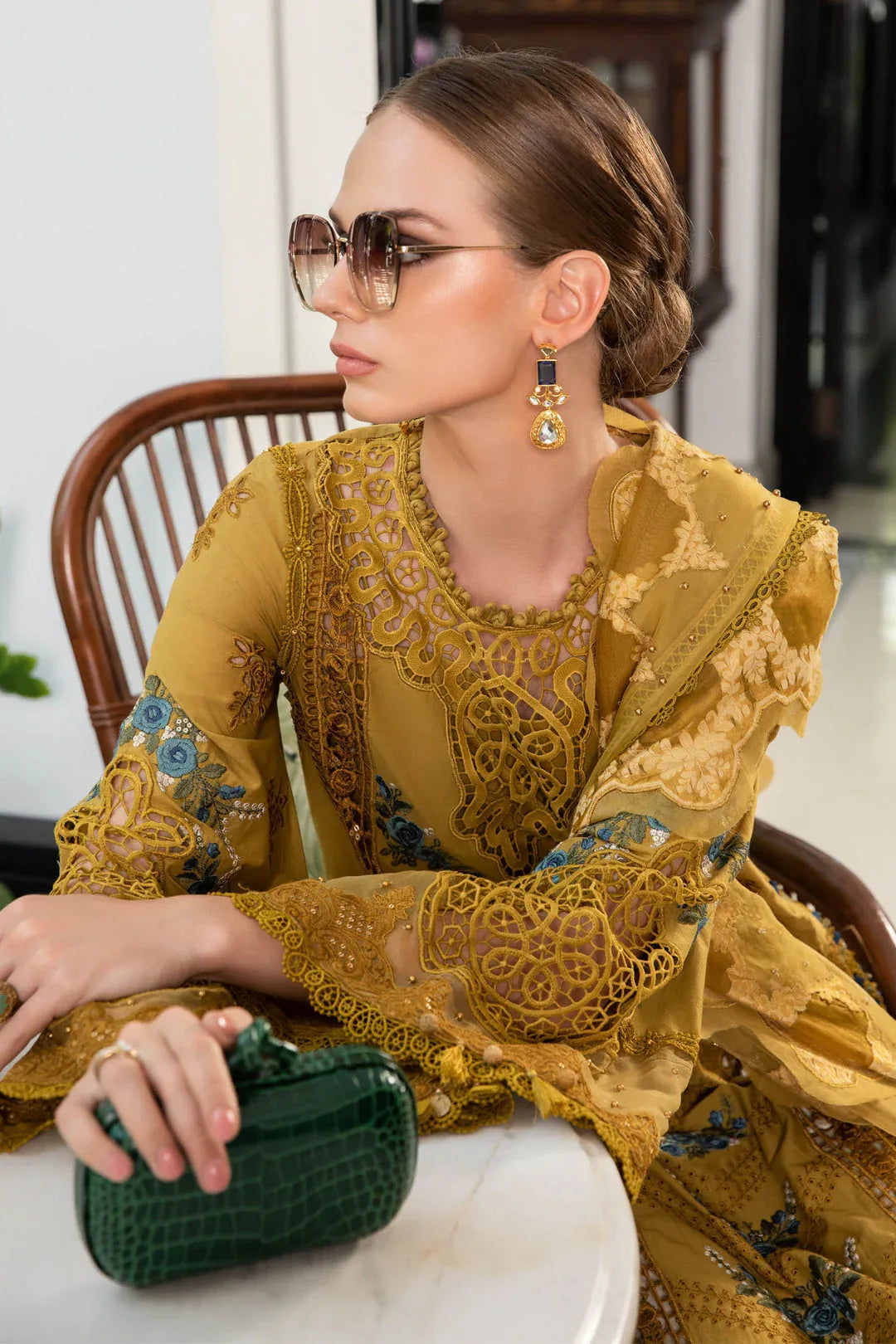MARIA B EID COLLECTION UNSTITCHED EL-23-06-Mustard - Rang-e-Khaas