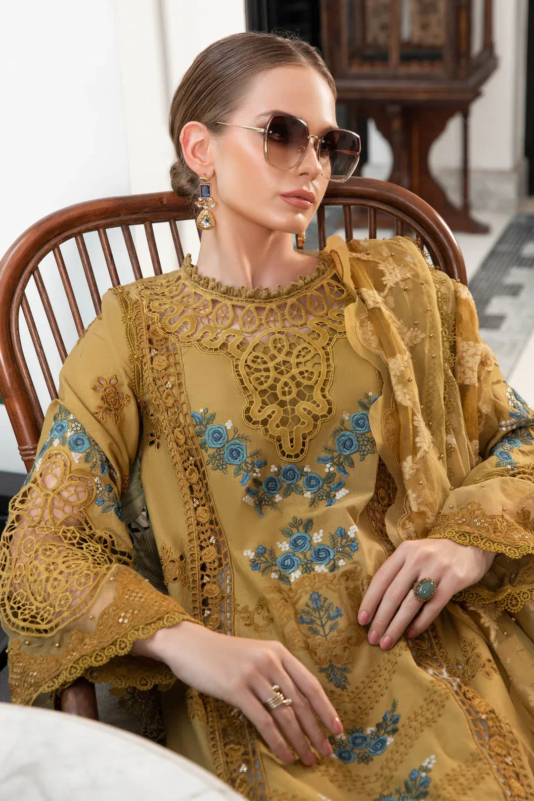 MARIA B EID COLLECTION UNSTITCHED EL-23-06-Mustard - Rang-e-Khaas