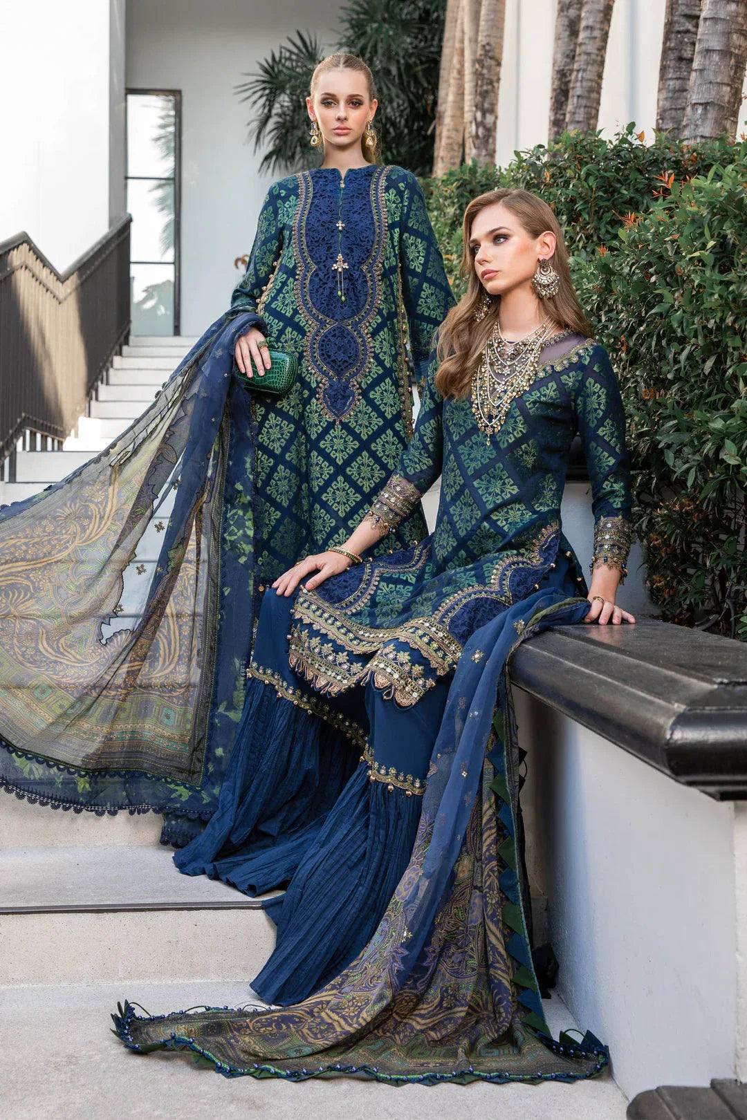 MARIA B EID COLLECTION UNSTITCHED EL-23-08-Blue - Rang-e-Khaas