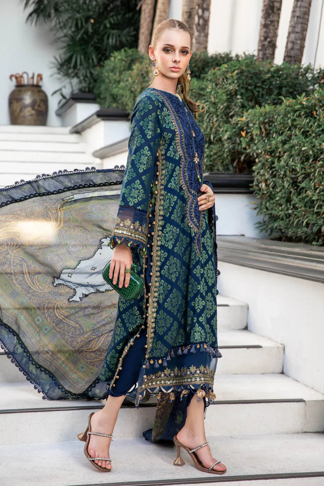 MARIA B EID COLLECTION UNSTITCHED EL-23-08-Blue - Rang-e-Khaas
