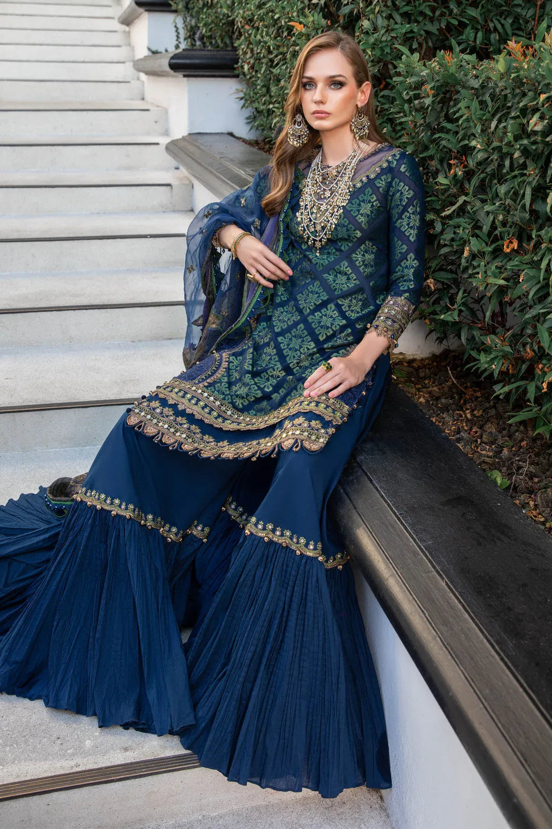 MARIA B EID COLLECTION UNSTITCHED EL-23-08-Blue - Rang-e-Khaas