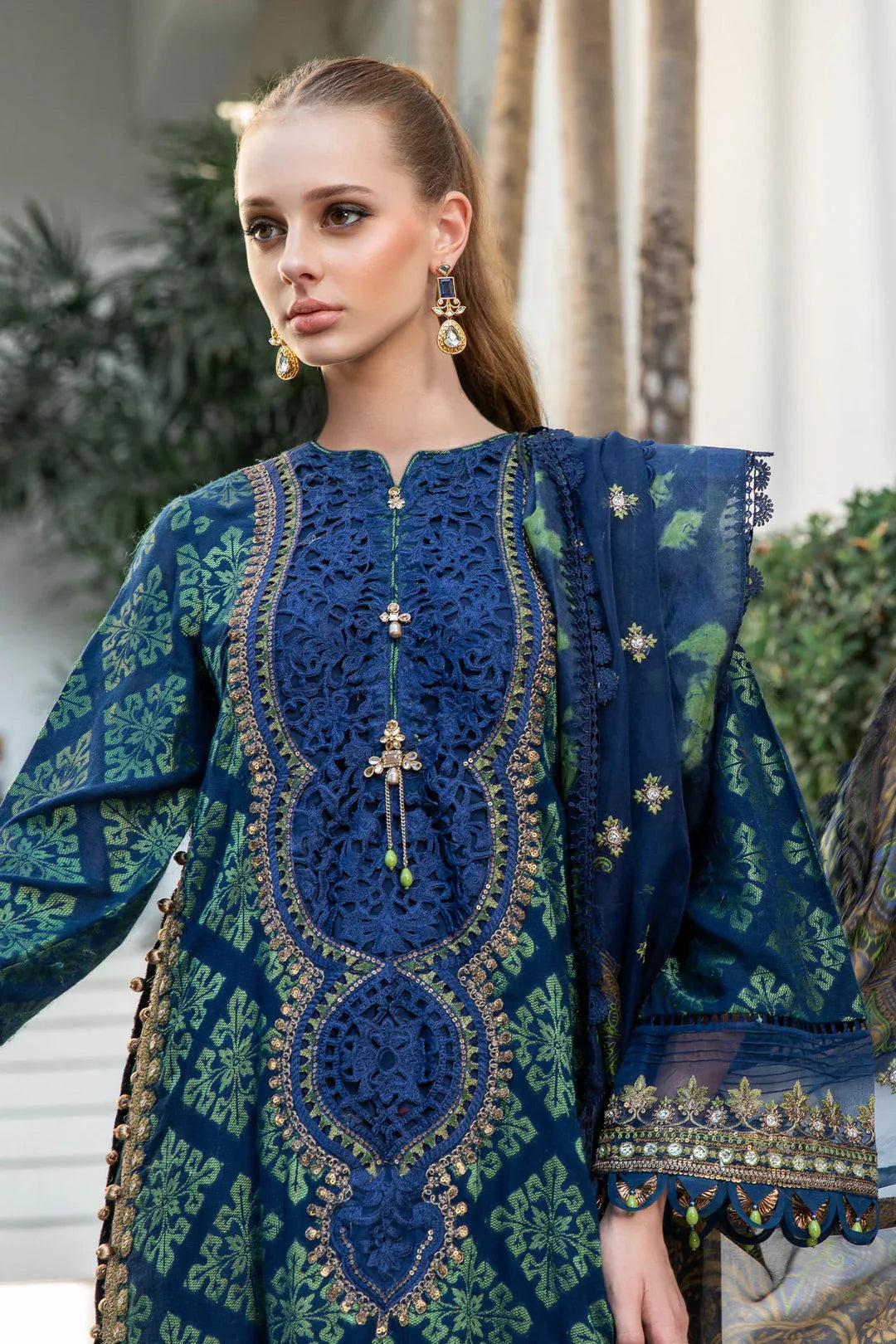 MARIA B EID COLLECTION UNSTITCHED EL-23-08-Blue - Rang-e-Khaas