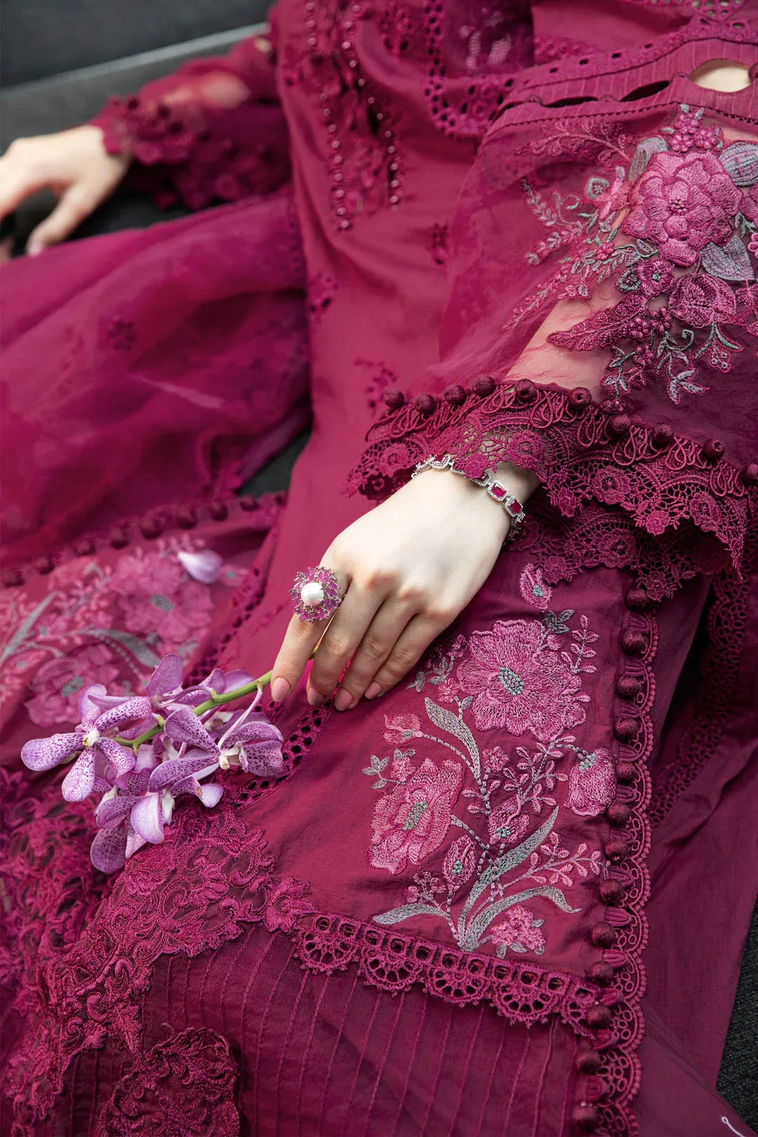 MARIA B EID COLLECTION UNSTITCHED EL-23-09-Magenta - Rang-e-Khaas