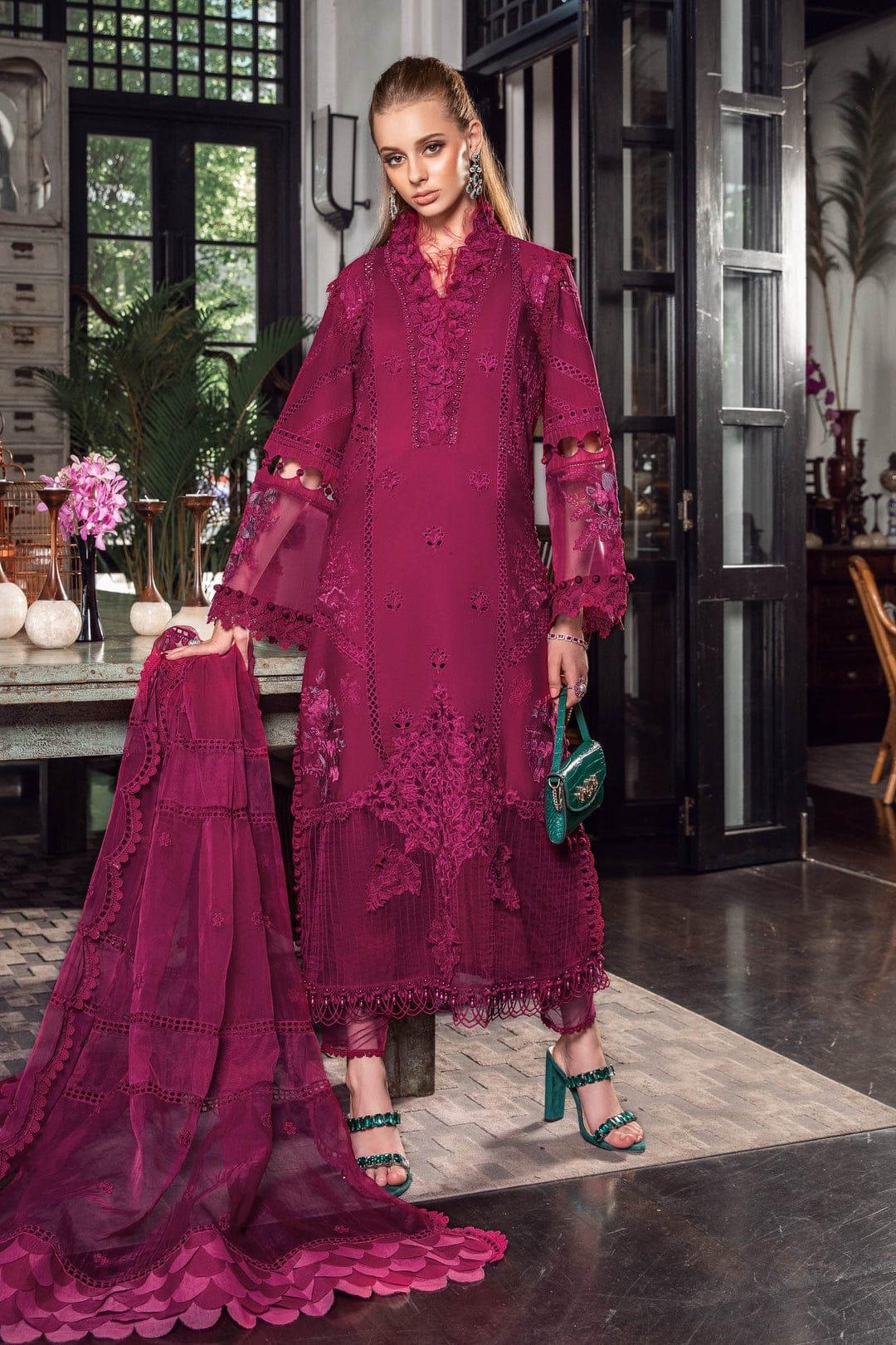 MARIA B EID COLLECTION UNSTITCHED EL-23-09-Magenta - Rang-e-Khaas
