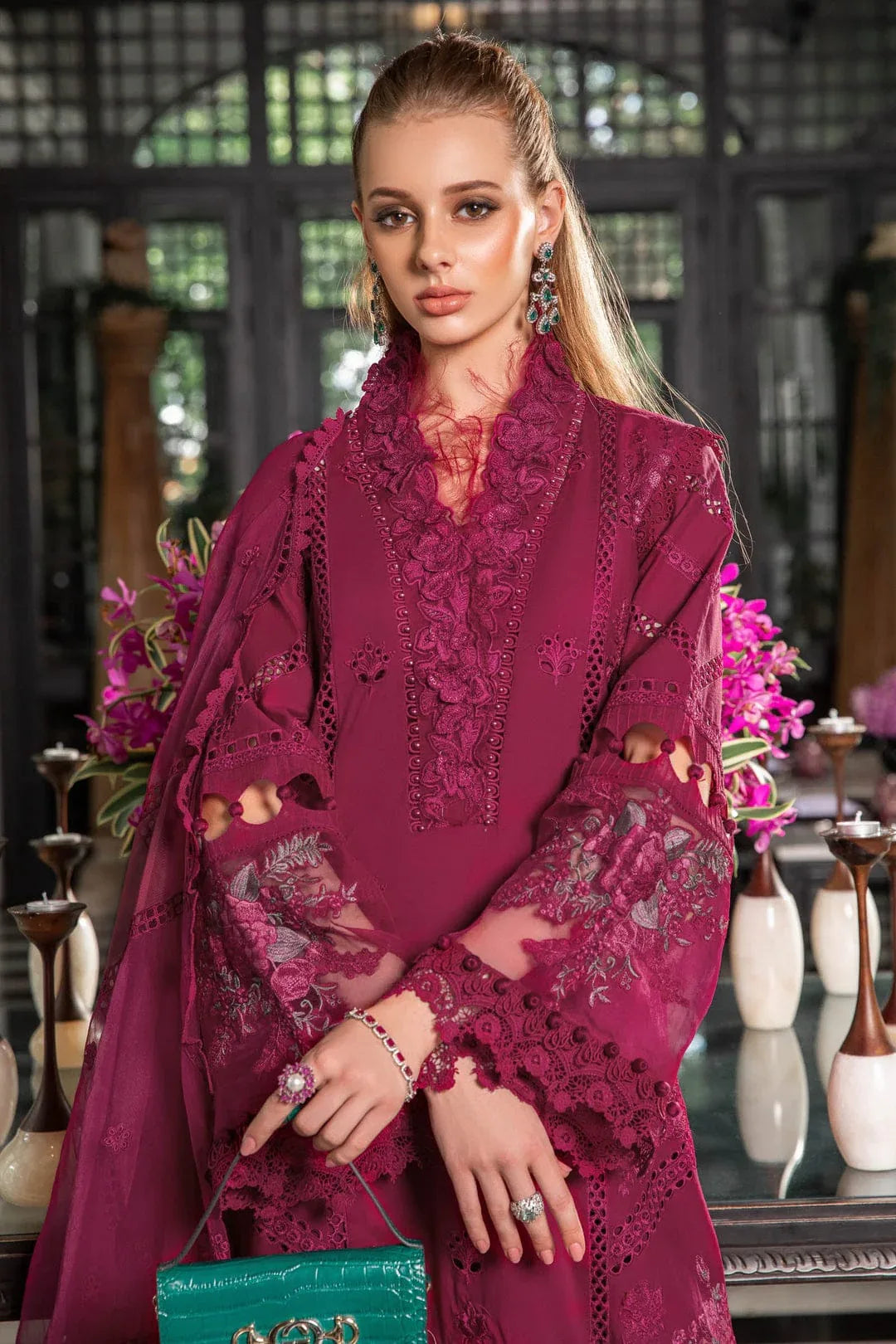MARIA B EID COLLECTION UNSTITCHED EL-23-09-Magenta - Rang-e-Khaas