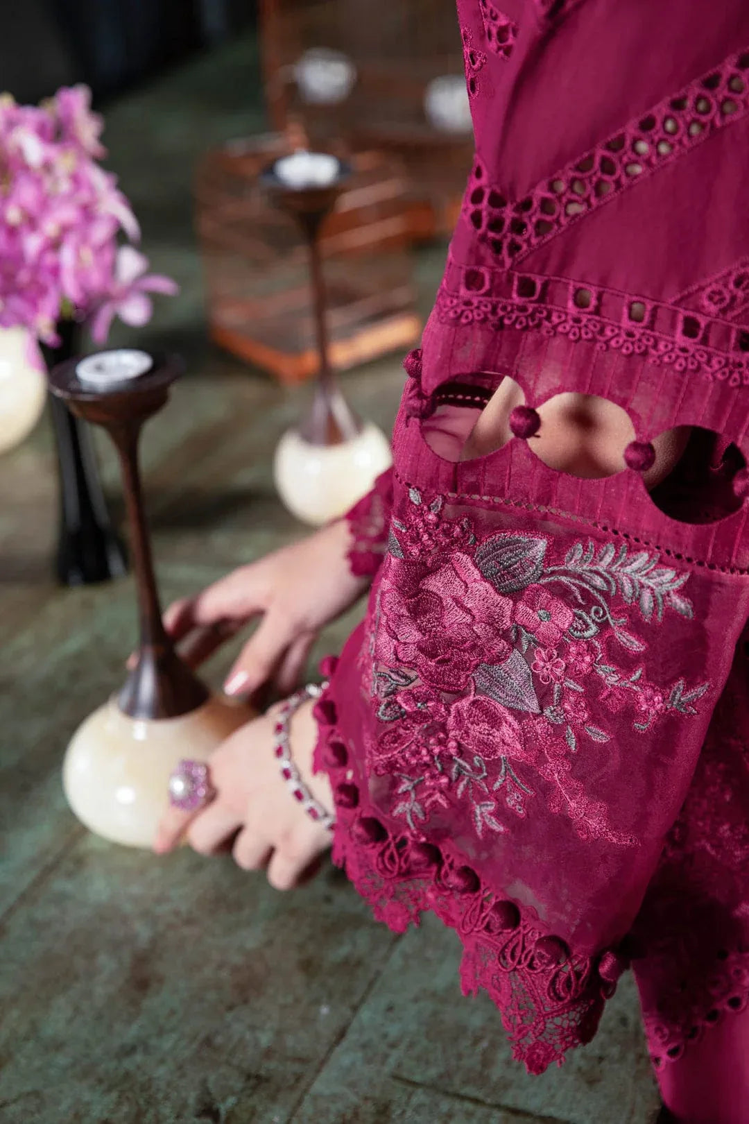 MARIA B EID COLLECTION UNSTITCHED EL-23-09-Magenta - Rang-e-Khaas