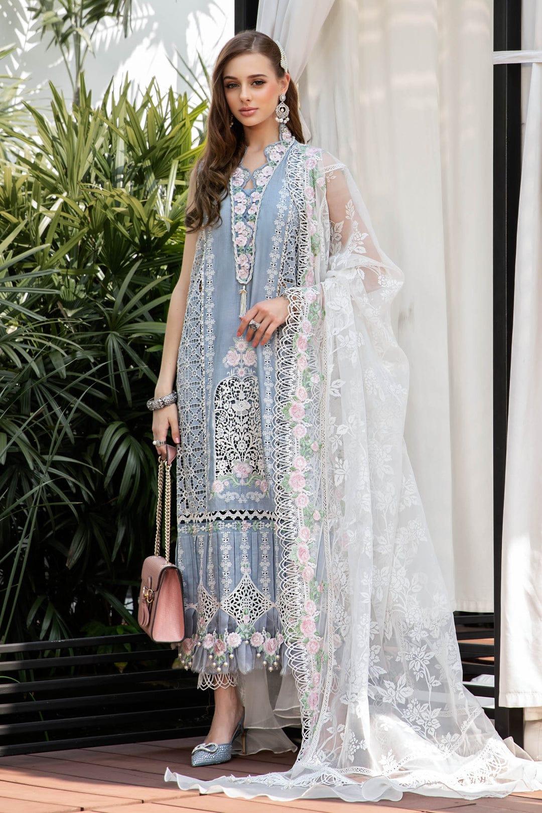 MARIA B EID LAWN COLLECTION EL-23-10-Ice Blue - Rang-e-Khaas