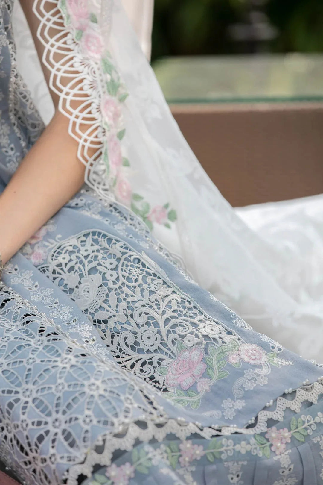 MARIA B EID LAWN COLLECTION EL-23-10-Ice Blue - Rang-e-Khaas