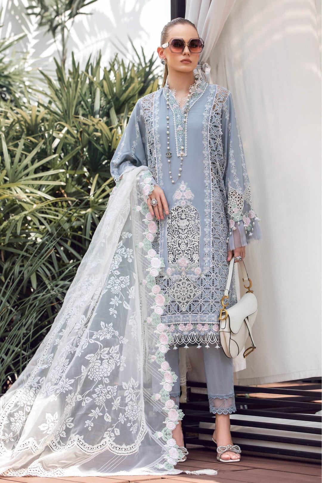 MARIA B EID LAWN COLLECTION EL-23-10-Ice Blue - Rang-e-Khaas