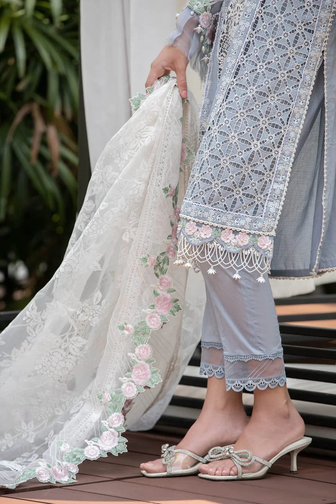 MARIA B EID LAWN COLLECTION EL-23-10-Ice Blue - Rang-e-Khaas