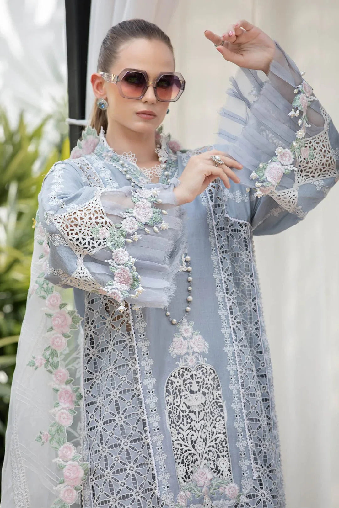 MARIA B EID LAWN COLLECTION EL-23-10-Ice Blue - Rang-e-Khaas