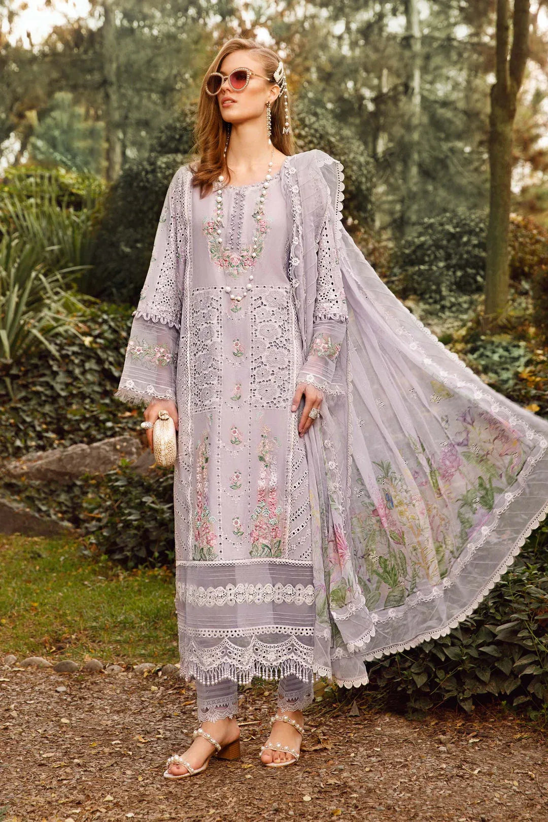 MARIA B EMBROIDED UNSTITCHED LAWN  D-2309-B - Rang-e-Khaas