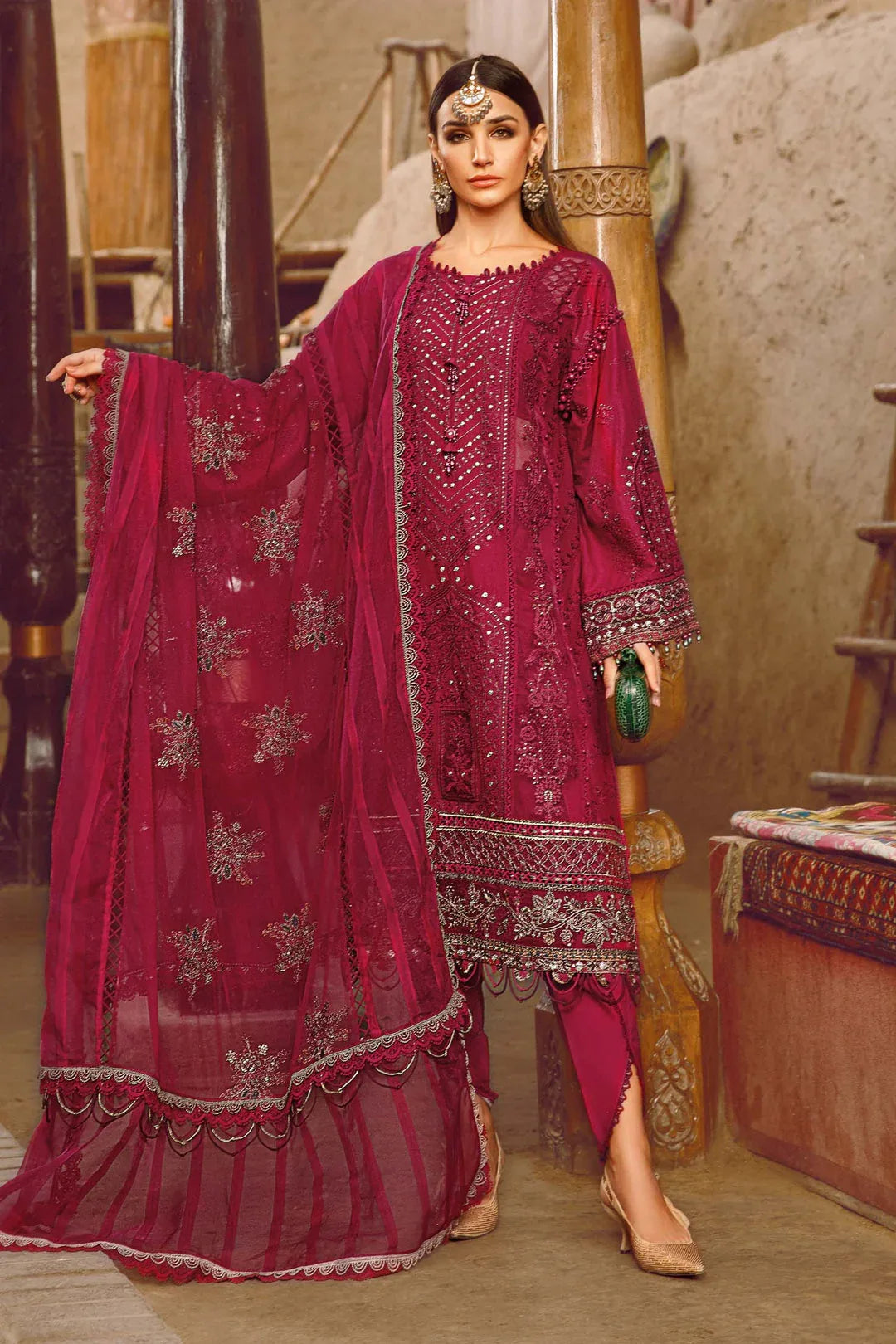 MARIA B EMBROIDED UNSTITCHED LAWN D-2311-B - Rang-e-Khaas