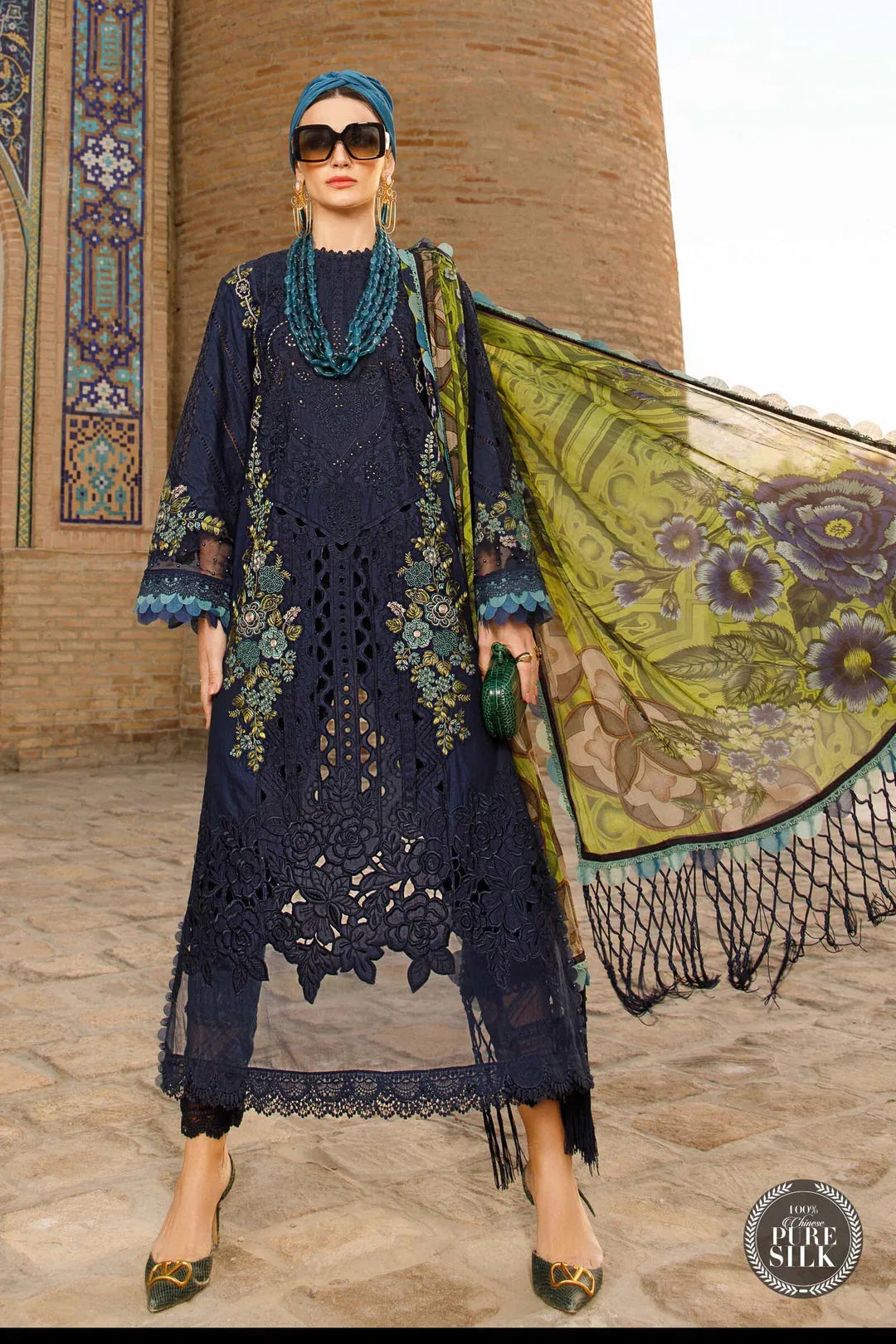 MARIA B EMBROIDED UNSTITCHED LAWN  D-2313-B - Rang-e-Khaas