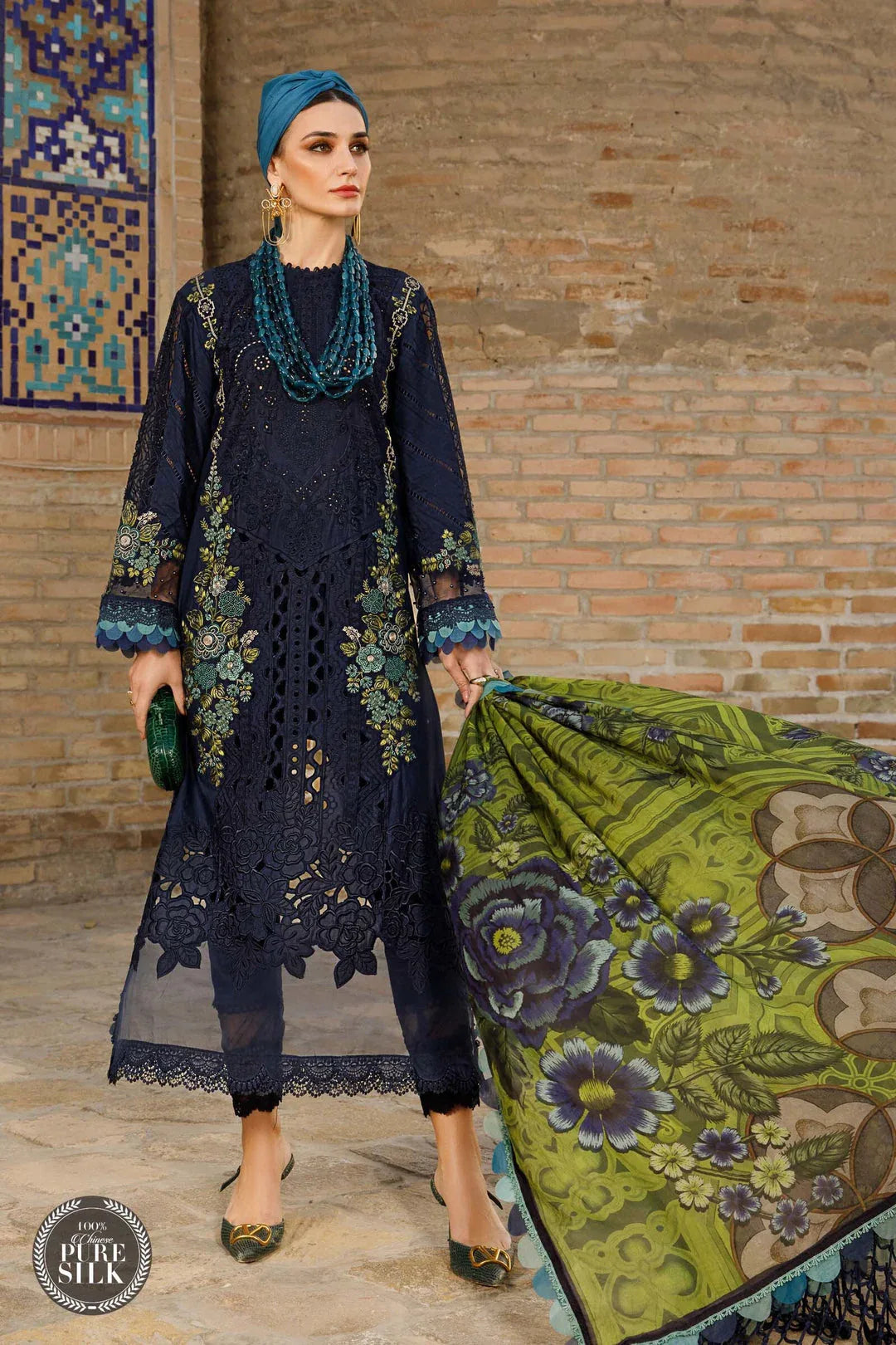 MARIA B EMBROIDED UNSTITCHED LAWN  D-2313-B - Rang-e-Khaas