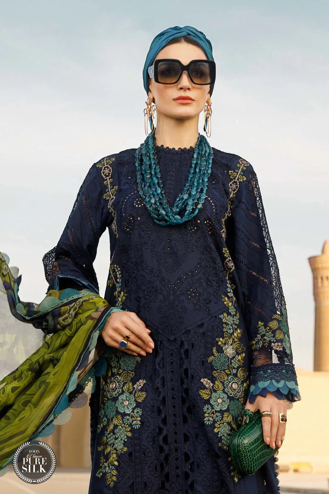 MARIA B EMBROIDED UNSTITCHED LAWN  D-2313-B - Rang-e-Khaas