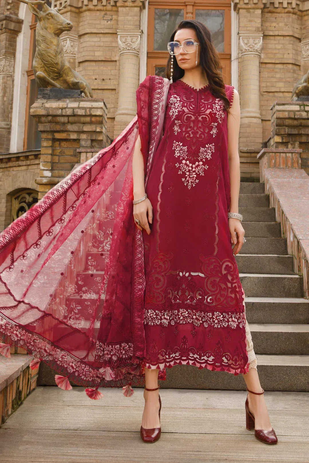 MARIA B EMBROIDED UNSTITCHED LAWN  D-2315-B - Rang-e-Khaas