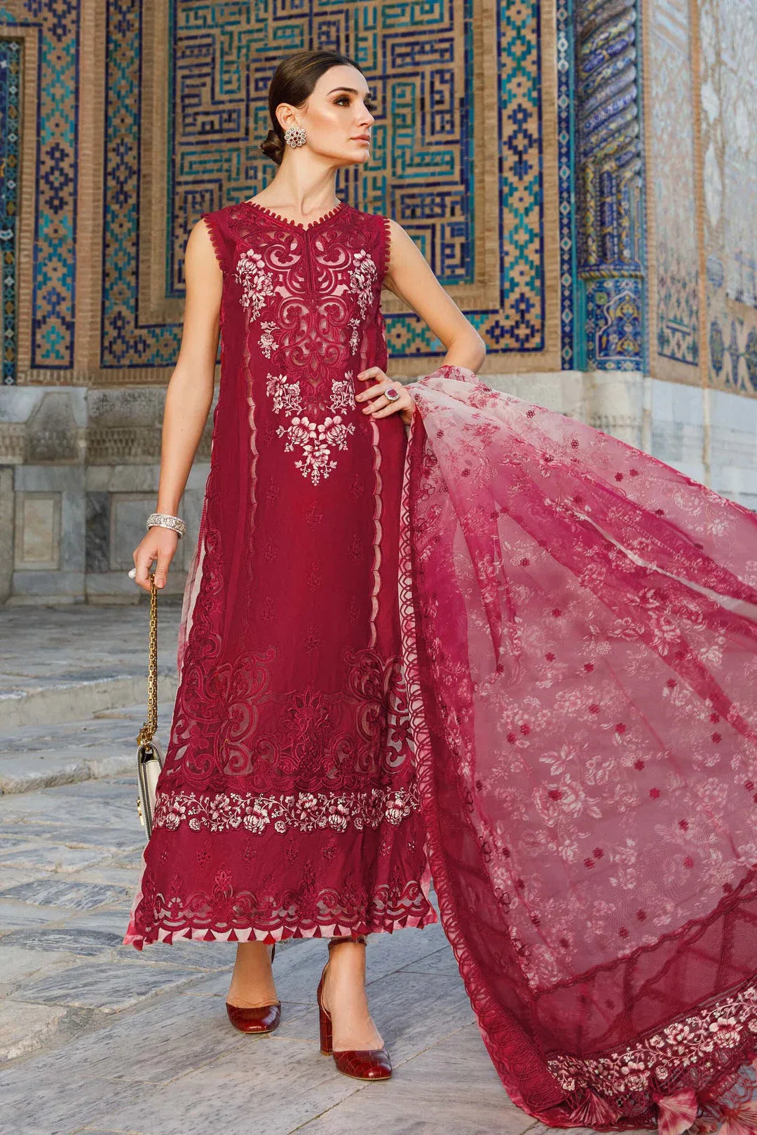 MARIA B EMBROIDED UNSTITCHED LAWN  D-2315-B - Rang-e-Khaas